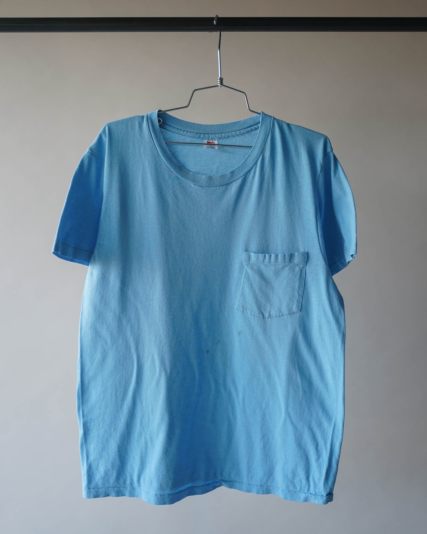90's Baby Blue Pocket Tee - Large
