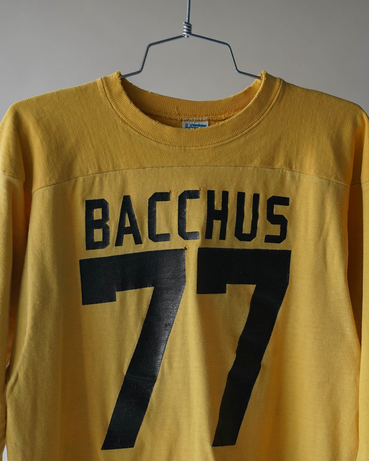 70's Champion Blue Bar Yellow Cotton Jersey - Large
