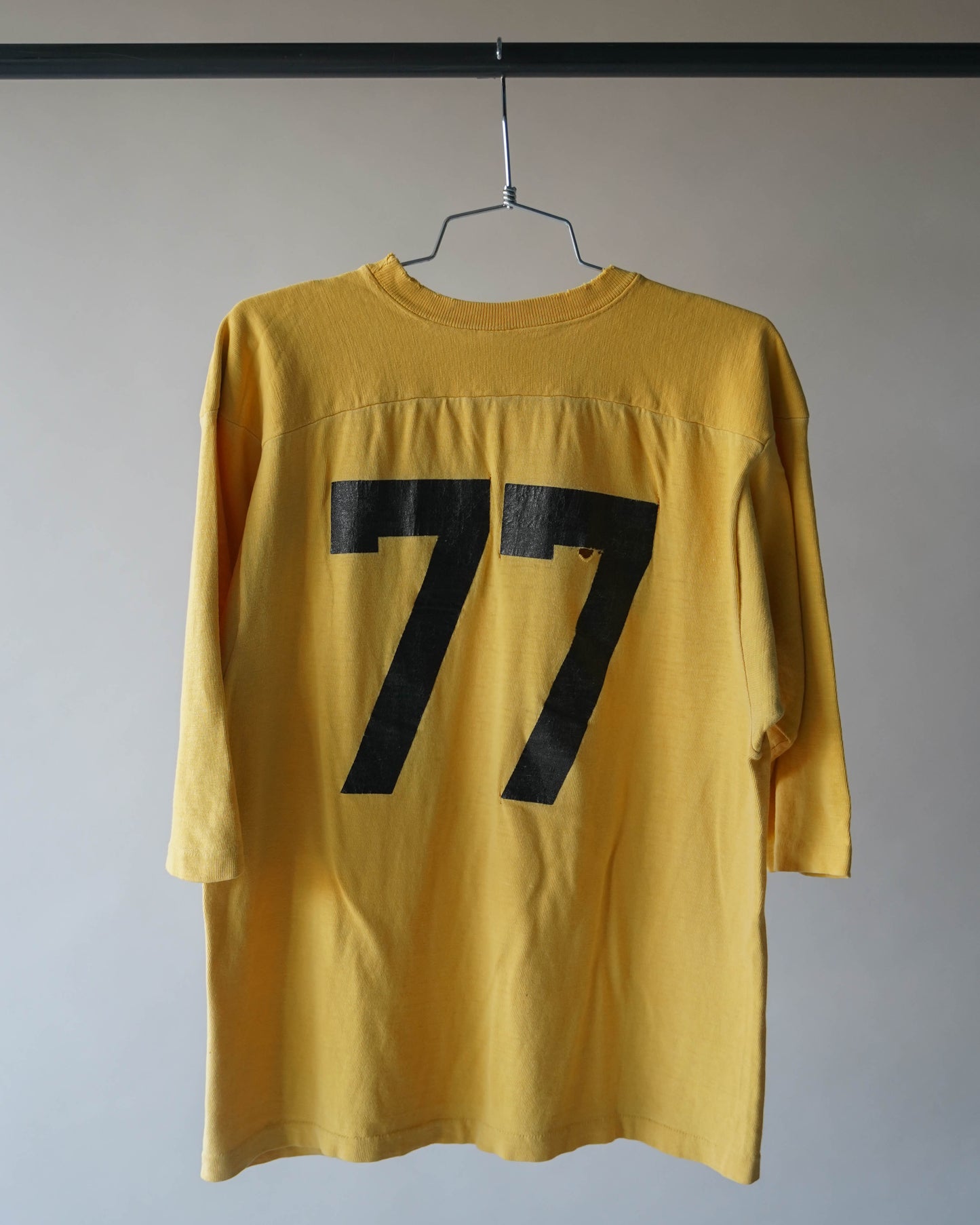70's Champion Blue Bar Yellow Cotton Jersey - Large