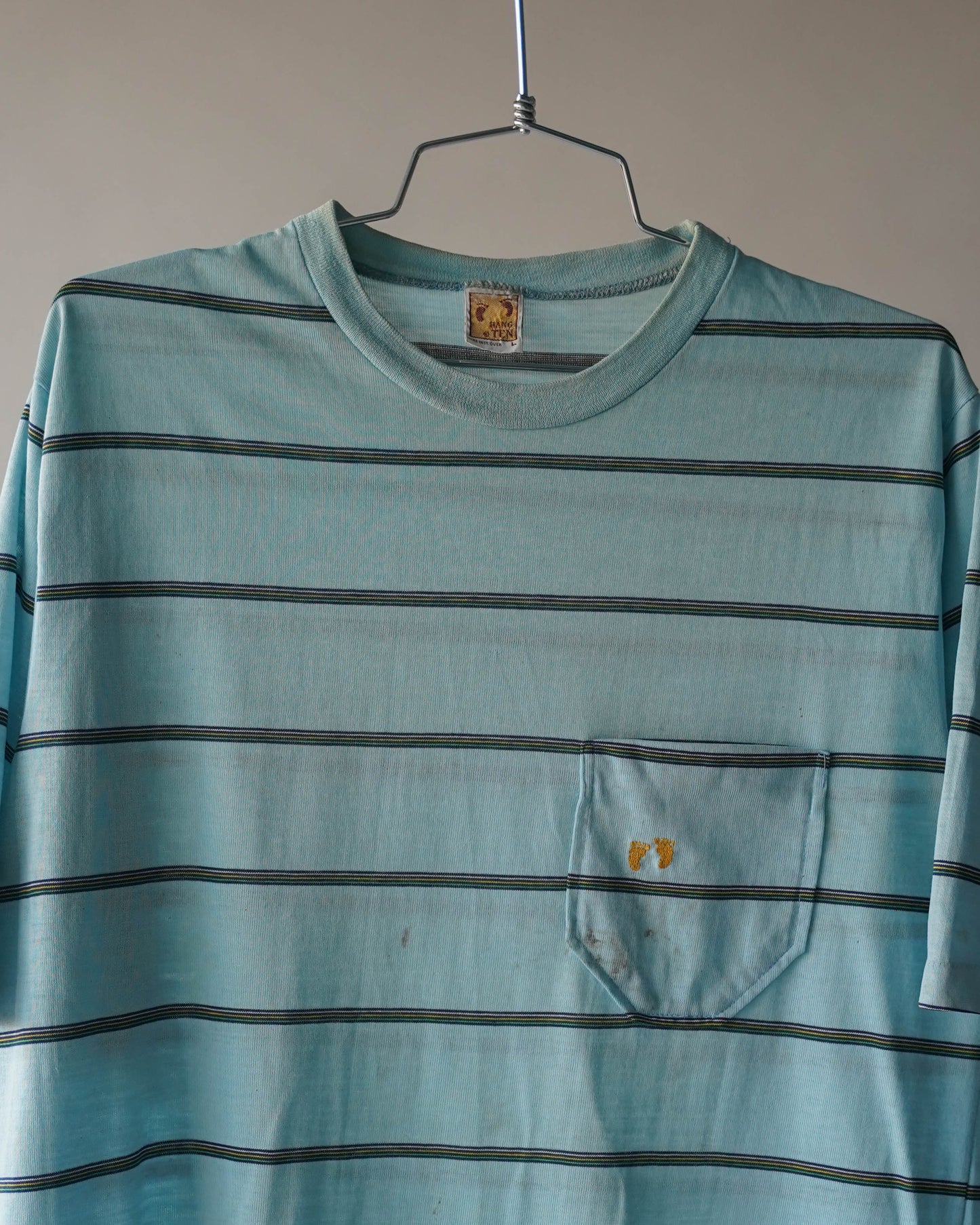 80's Hang Ten Blue Striped Tee - Large