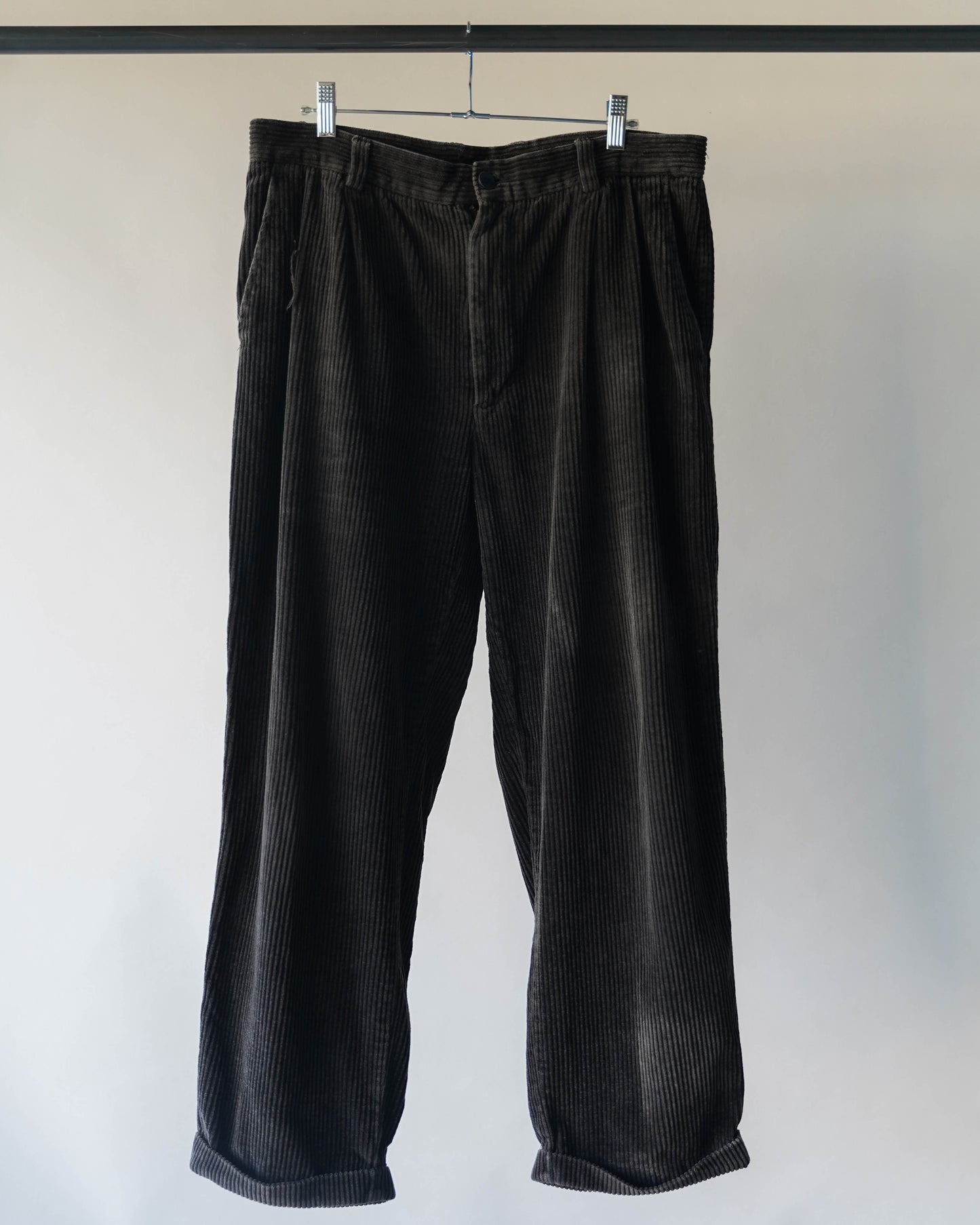 90's Black Baggy Corduroy Pants - 34x28