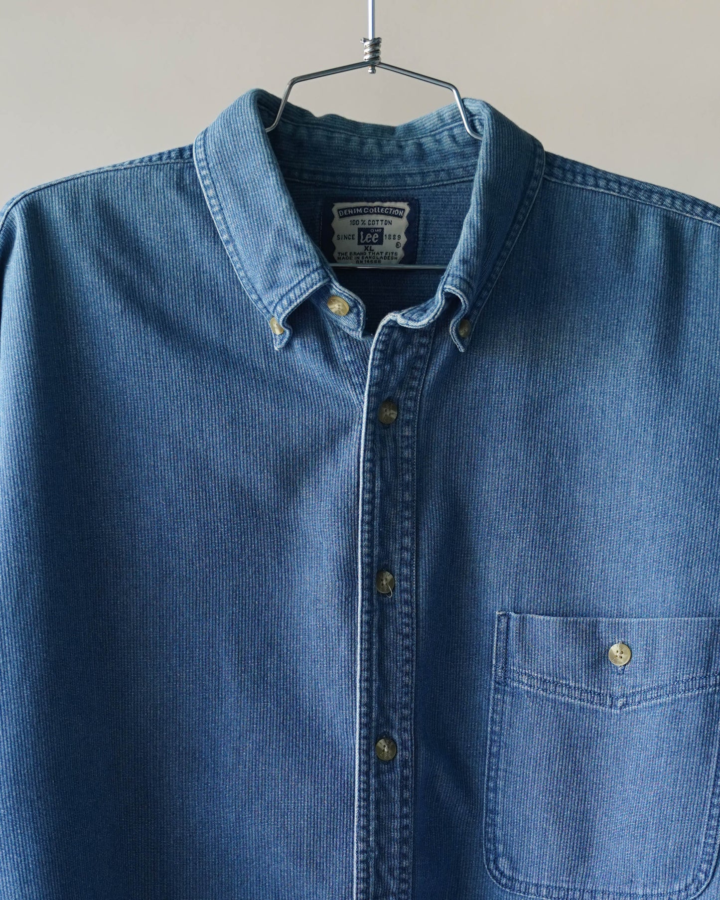 90's Lee Blue Cotton Shirt - XXL