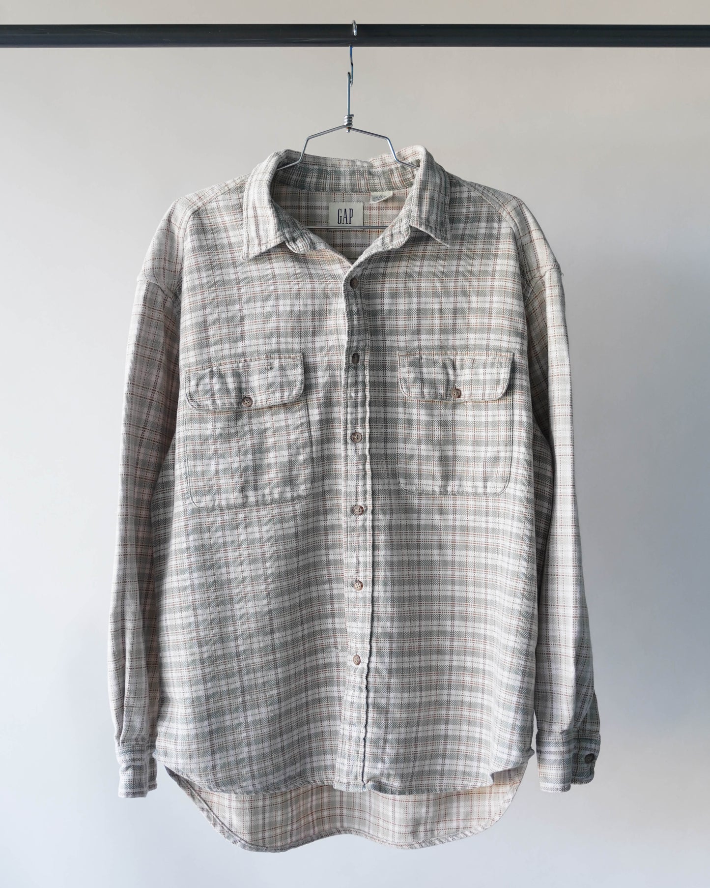00's Gap Green & Beige Cotton Flannel - XL
