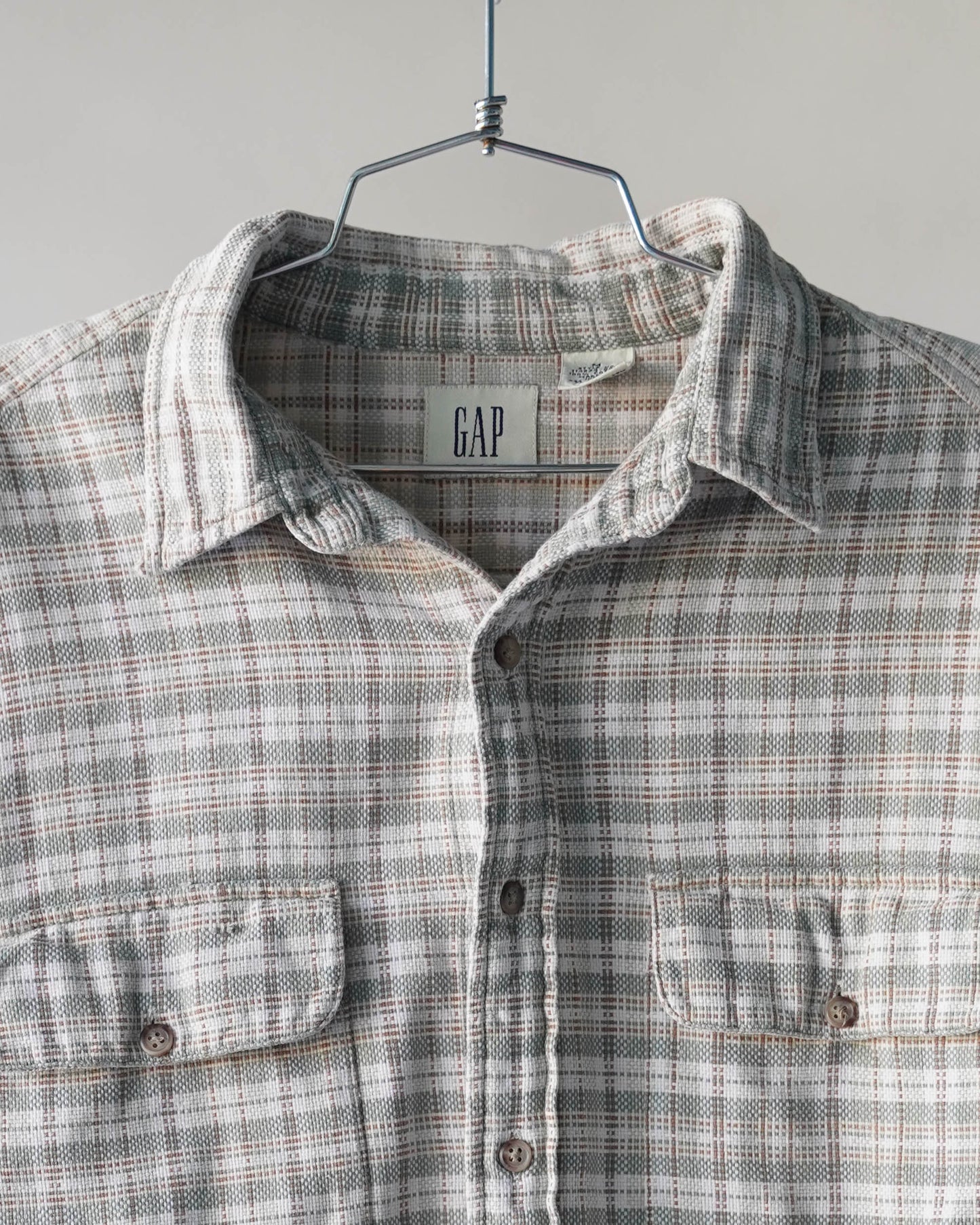 00's Gap Green & Beige Cotton Flannel - XL