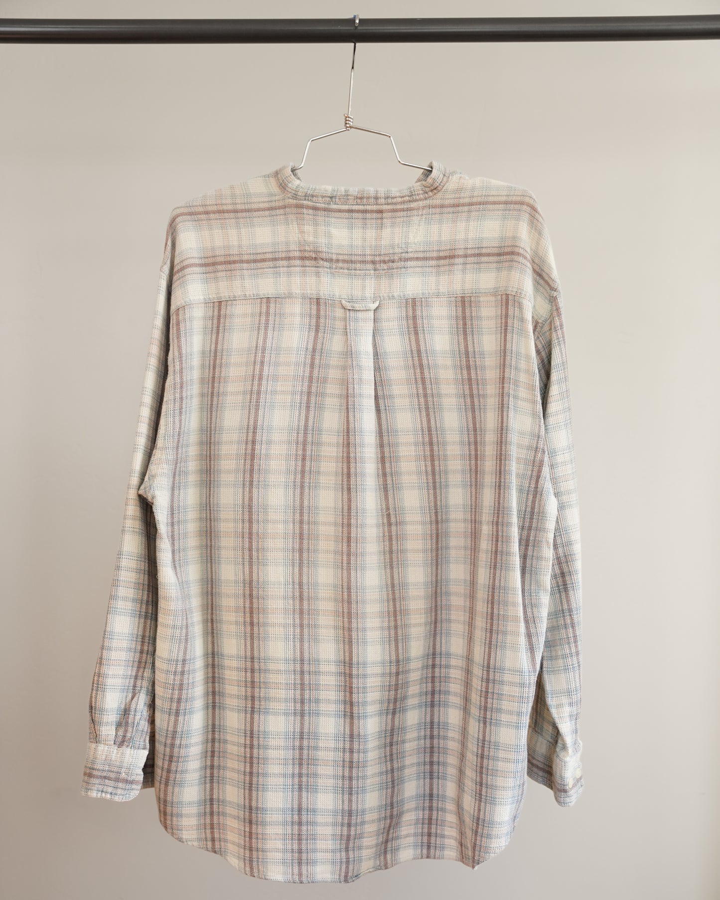 90's Cream Collarless Flannel - XL