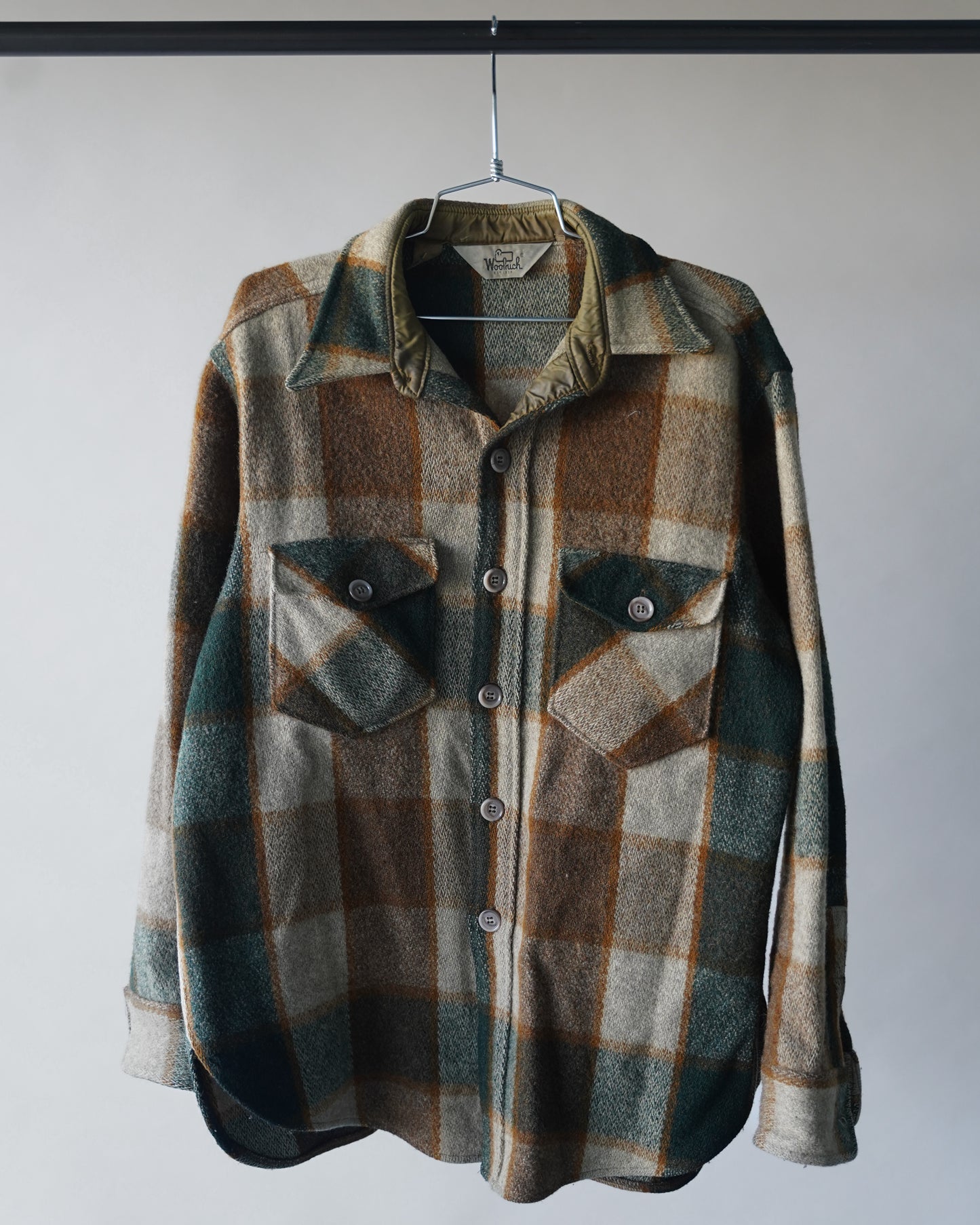 60's Wool Plaid Overshirt - XL