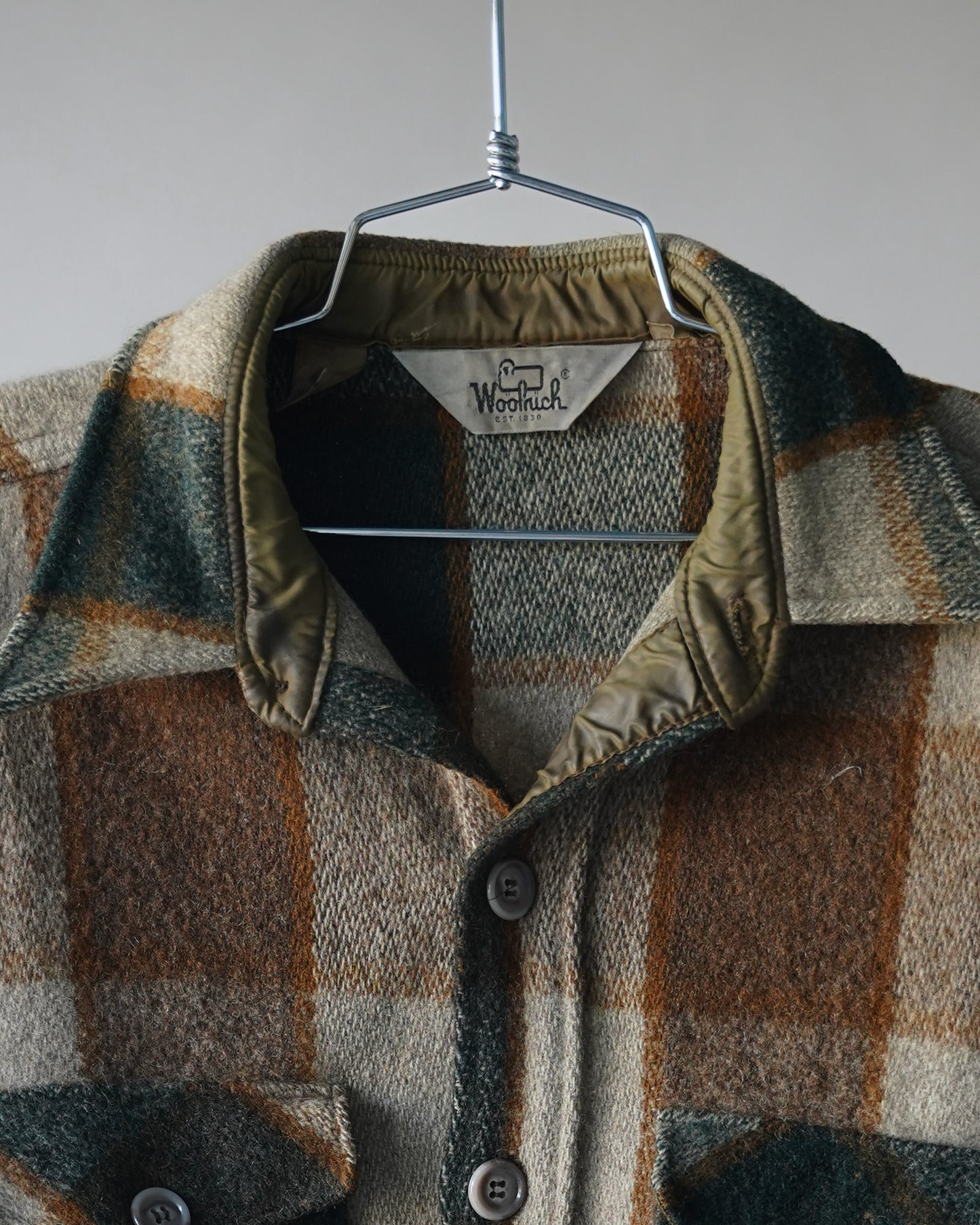 60's Wool Plaid Overshirt - XL