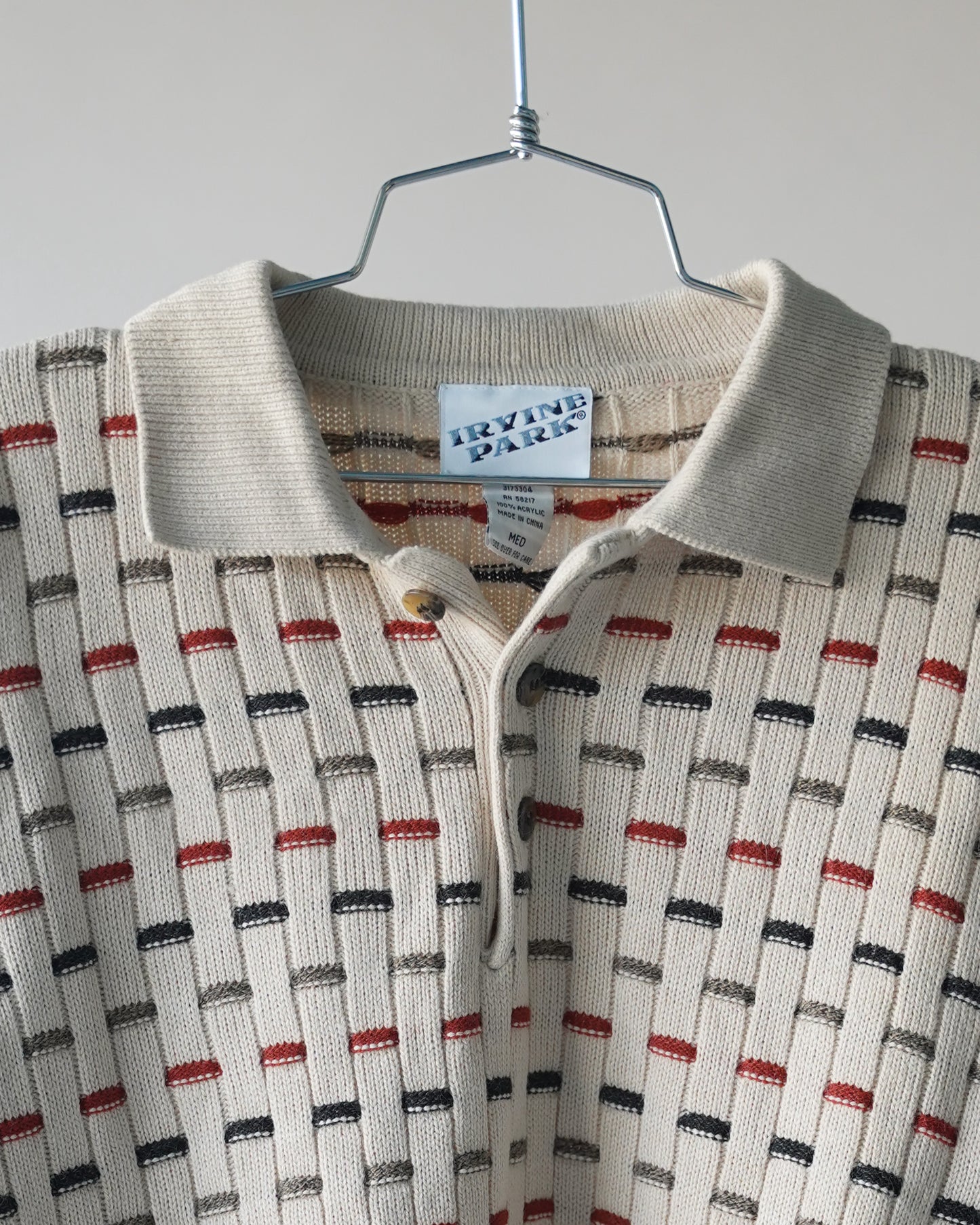 80's Multi Colored Polo Shirt - Large