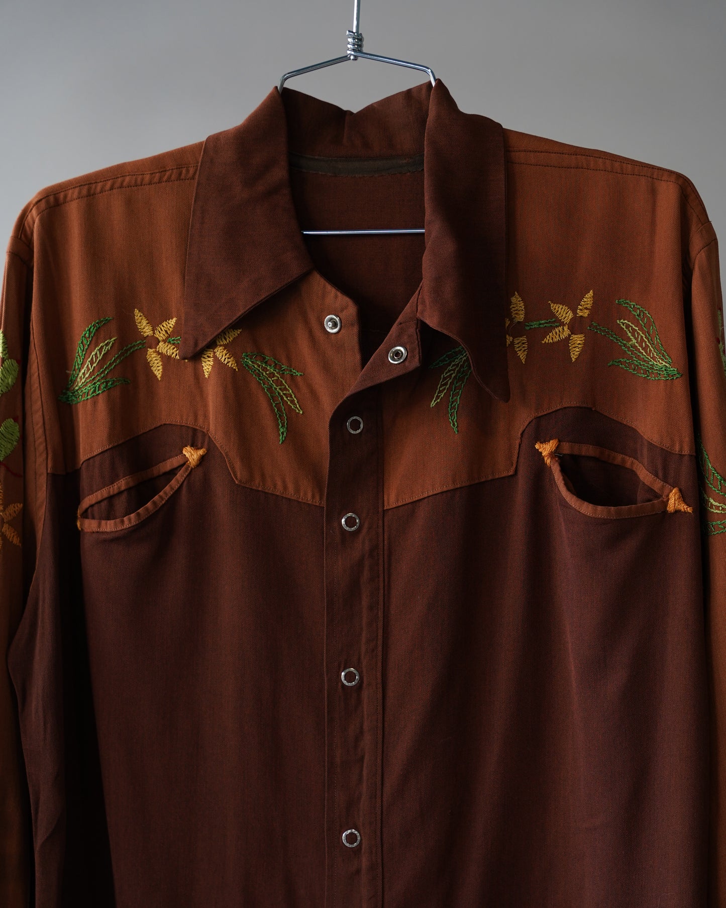 50s Rayon / Gaberdine Western Shit - Medium
