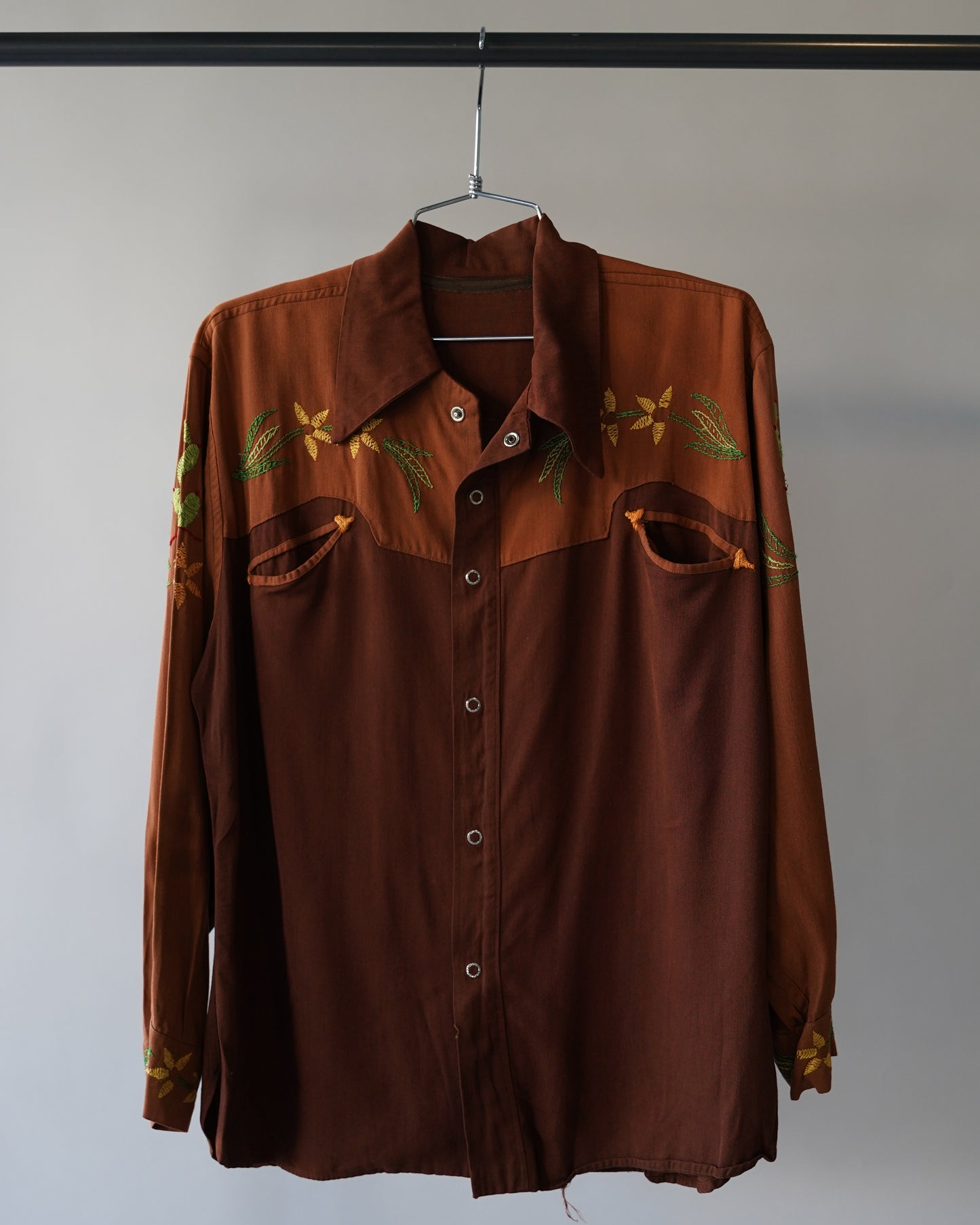 50s Rayon / Gaberdine Western Shit - Medium