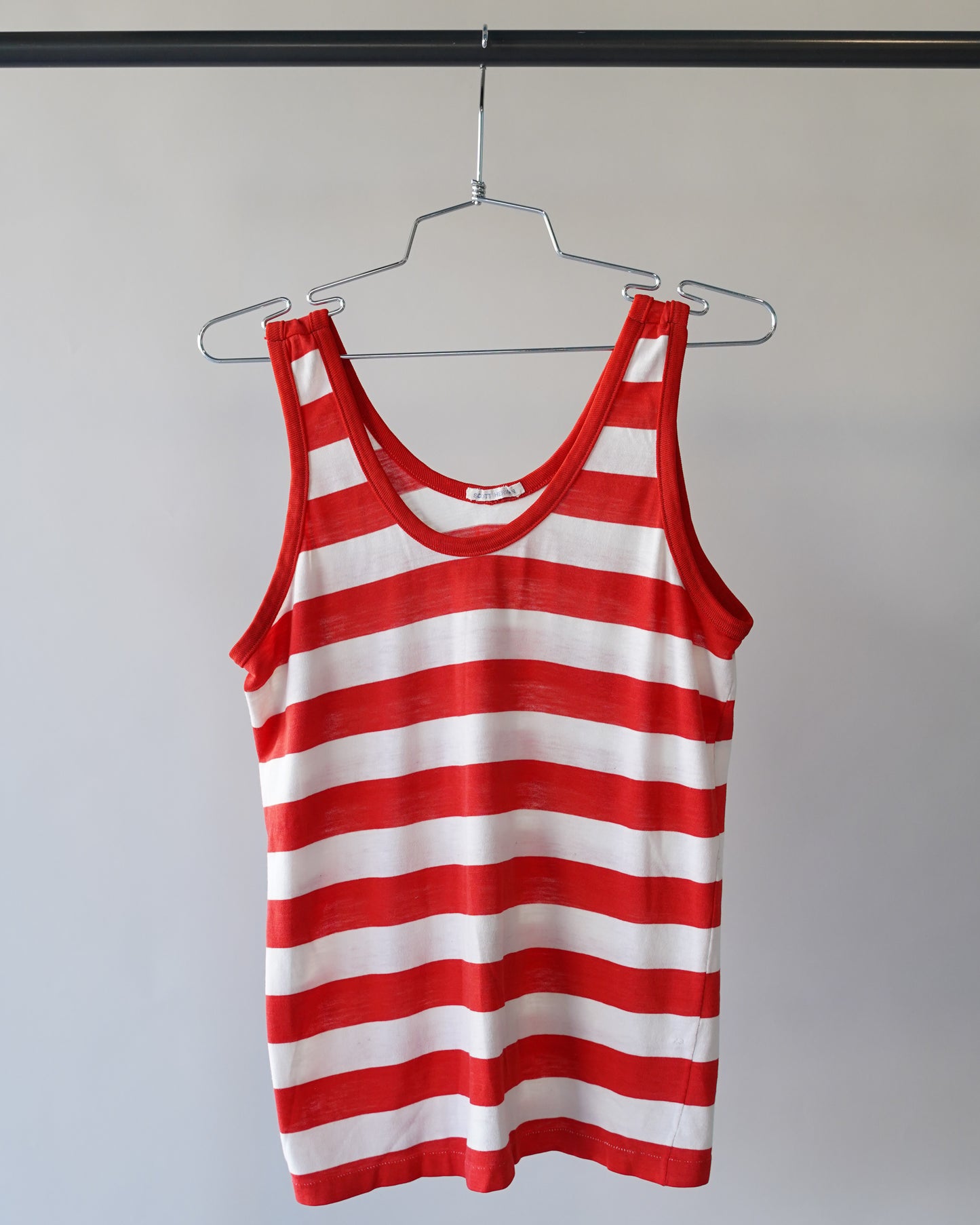 80s Hanes Red Striped Tank Top - Small