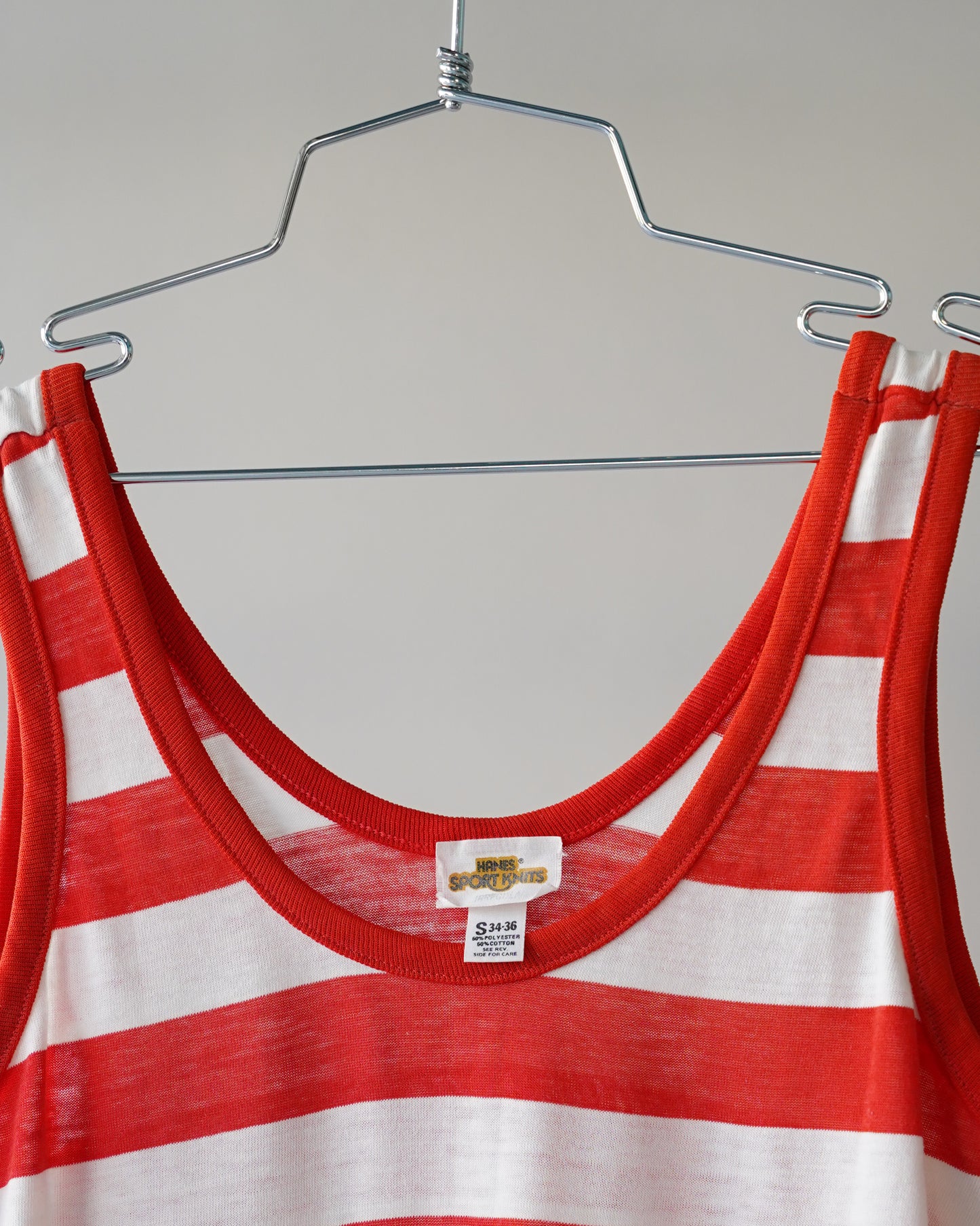 80s Hanes Red Striped Tank Top - Small