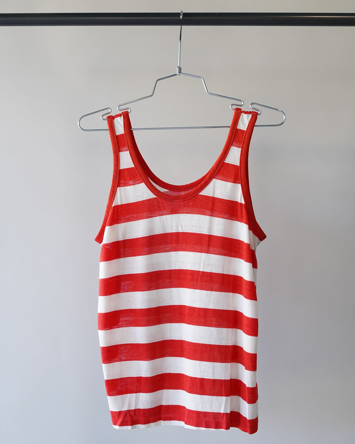 80s Hanes Red Striped Tank Top - Small