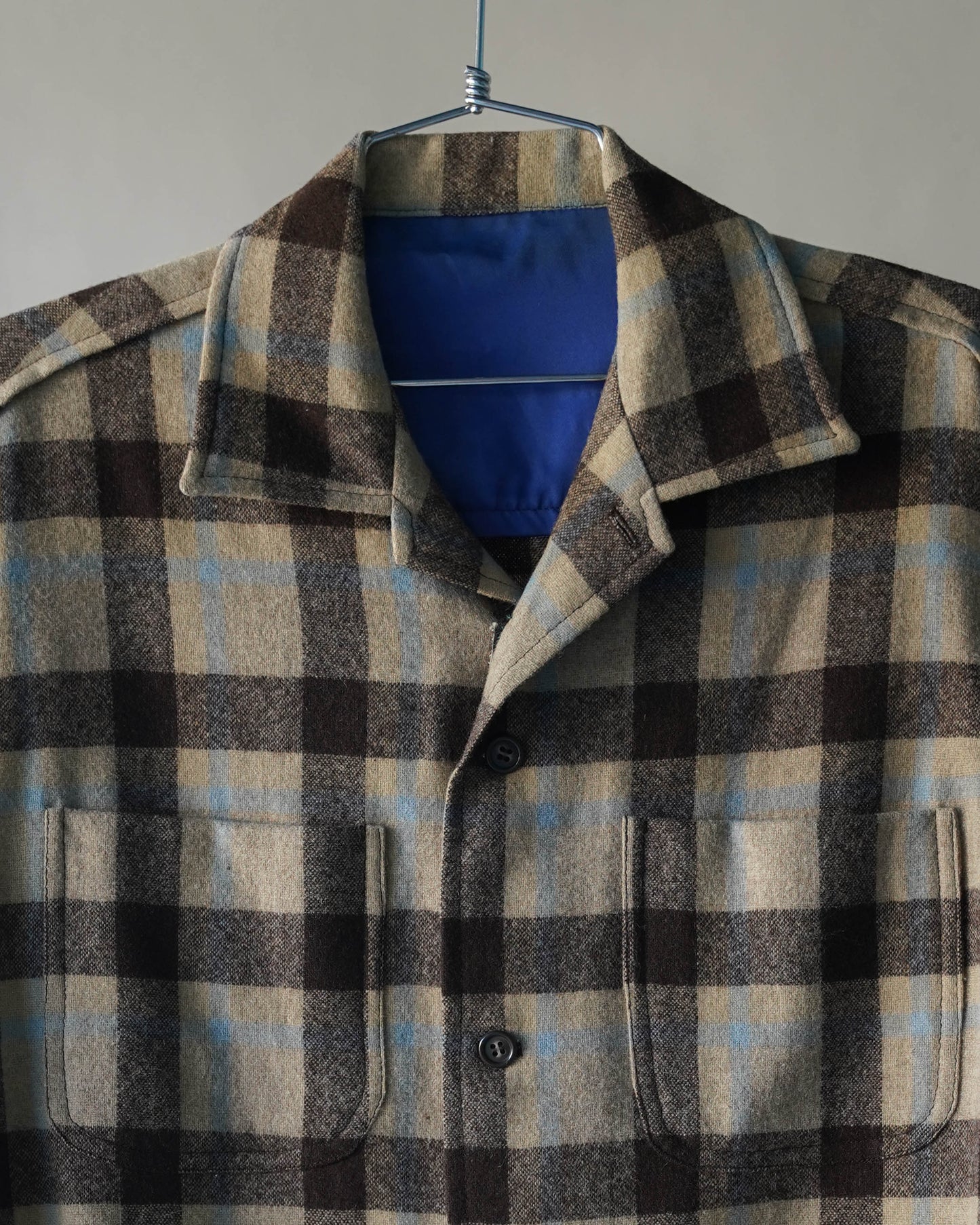 70's Brown Wool Shirt - Large