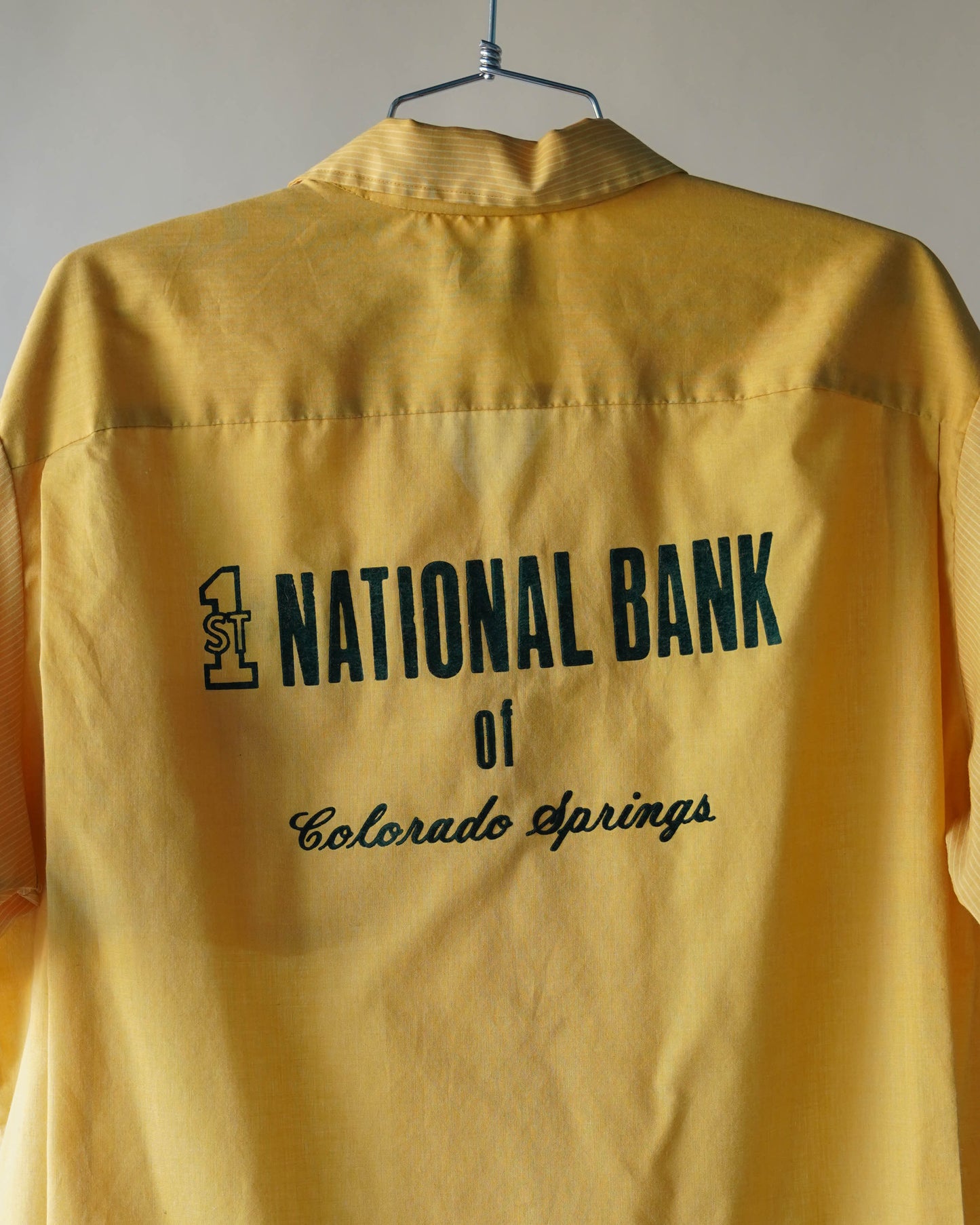 60's Yellow Bowling Loop Collar Shirt - XL