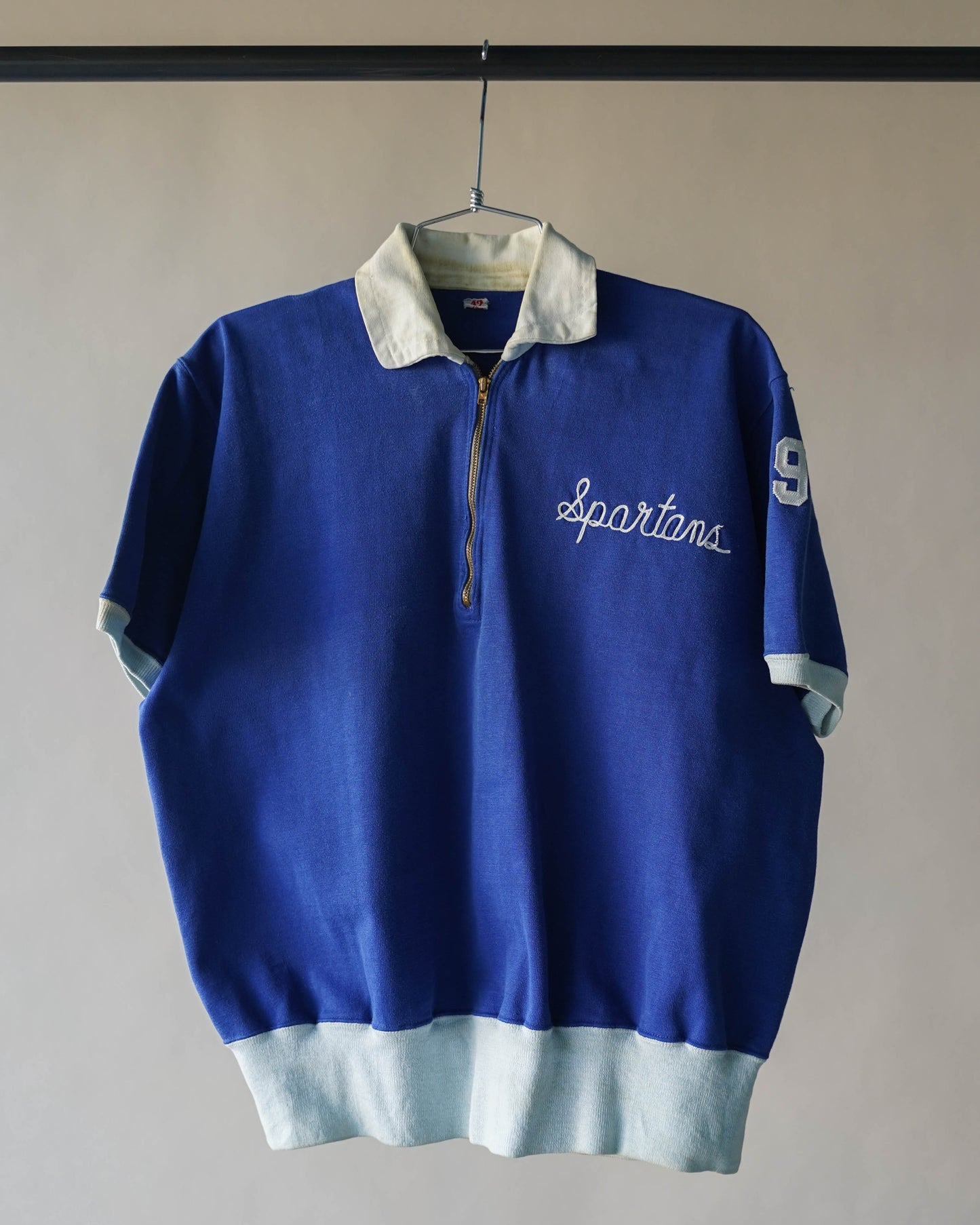 60's Quarter Zip Cotton Shirt - XL