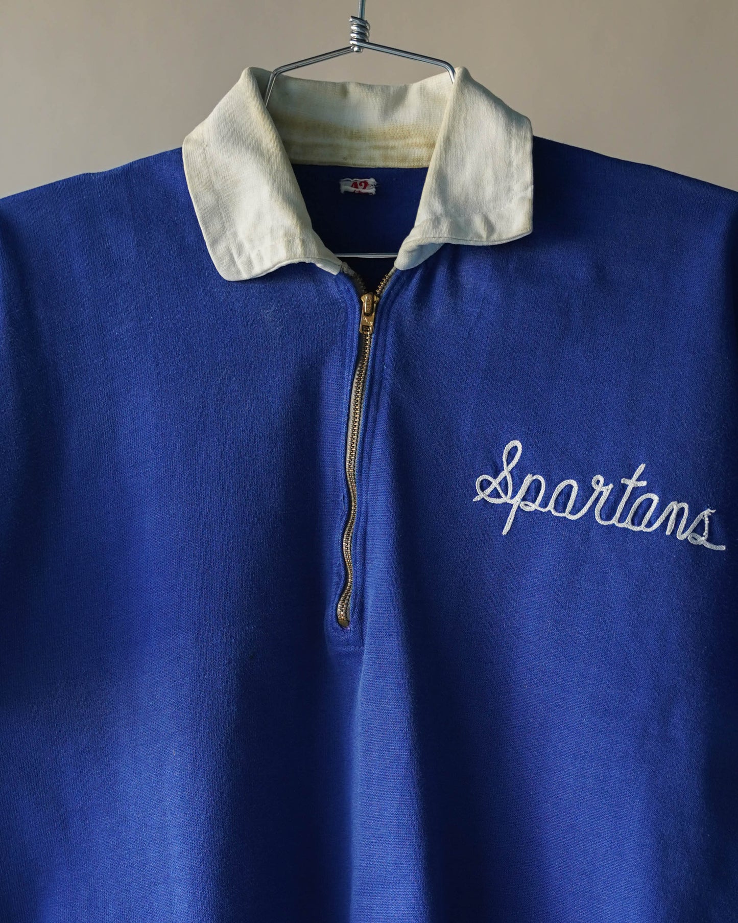 60's Quarter Zip Cotton Shirt - XL