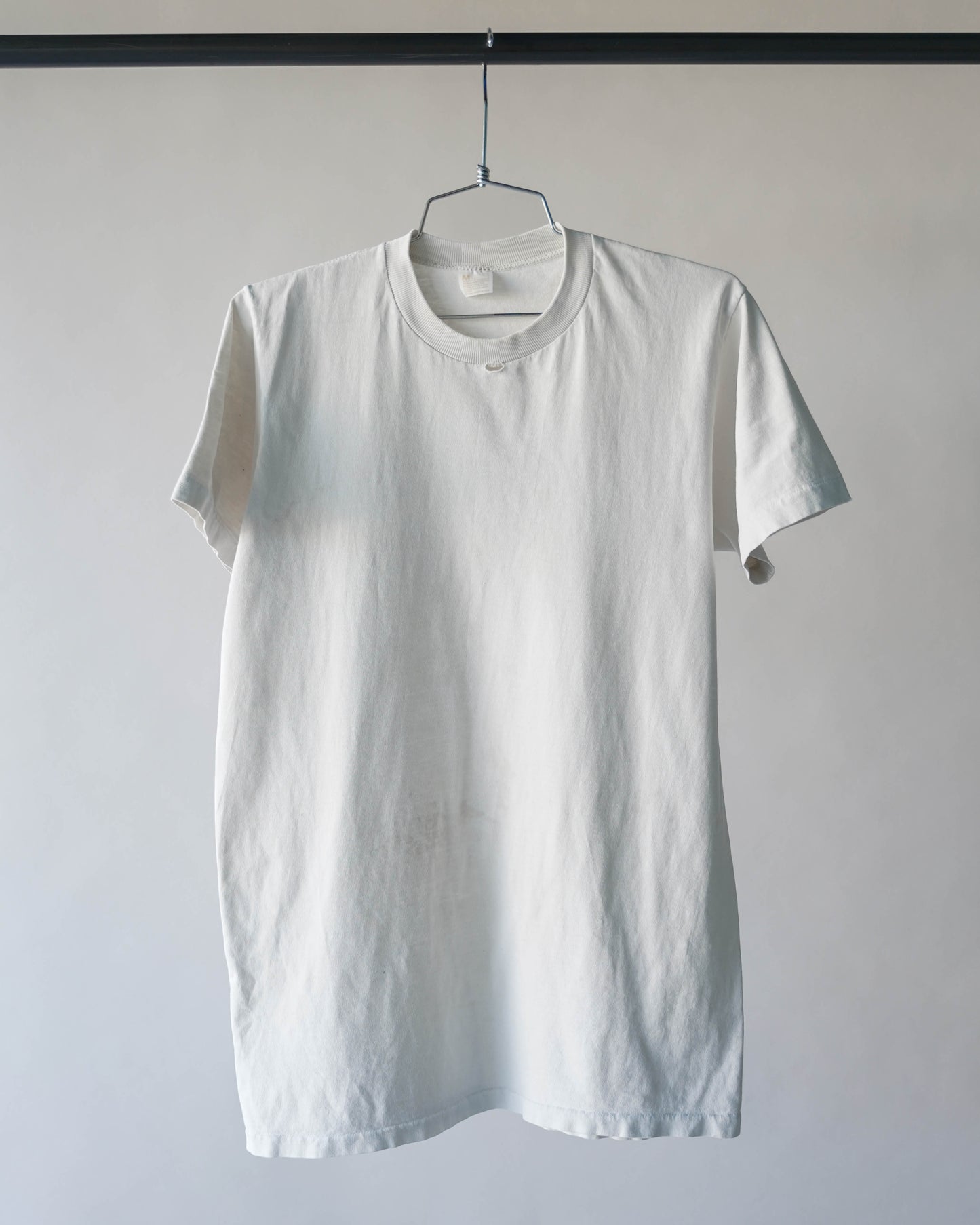 70's JC Penney Distressed & Stained White Tee - Medium