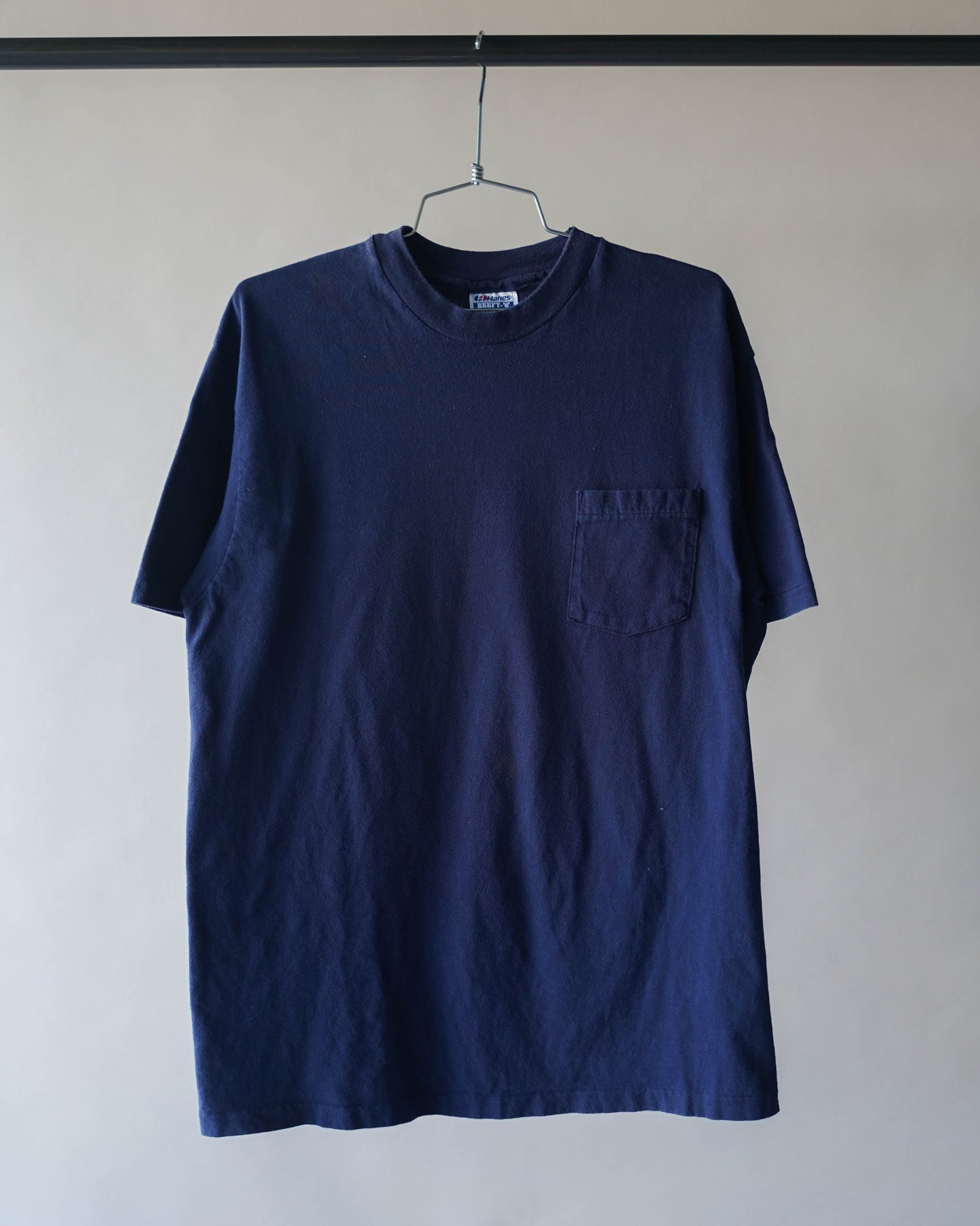 90's Hanes Navy Blue Pocket Tee - Large