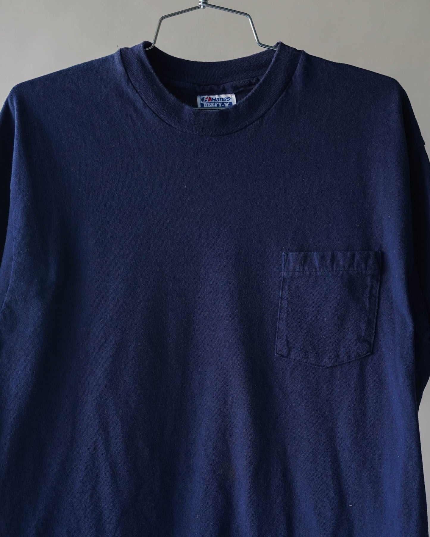 90's Hanes Navy Blue Pocket Tee - Large
