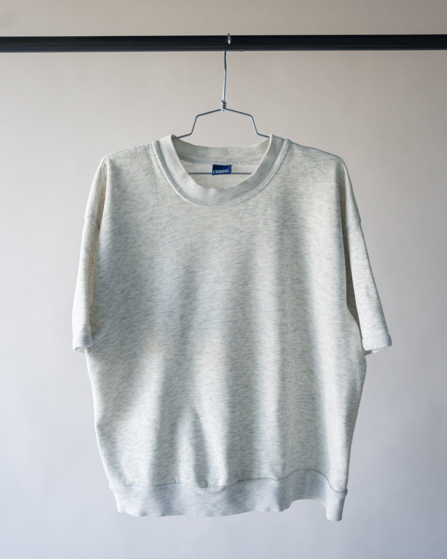 80's Light Gray Short sleeve Sweatshirt - Large
