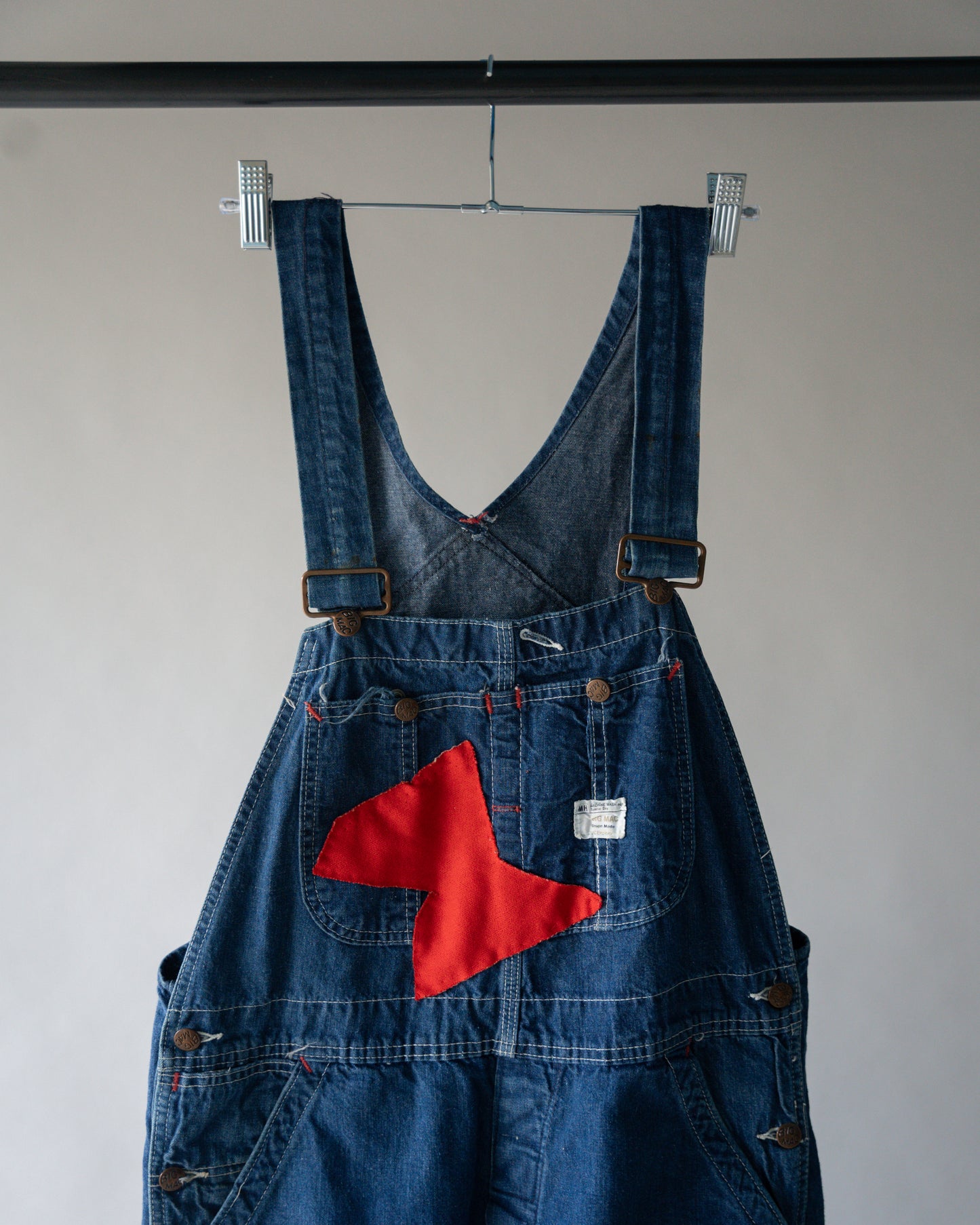 60's Big Mac Denim Overalls w/ Custom Patchwork - 35x31
