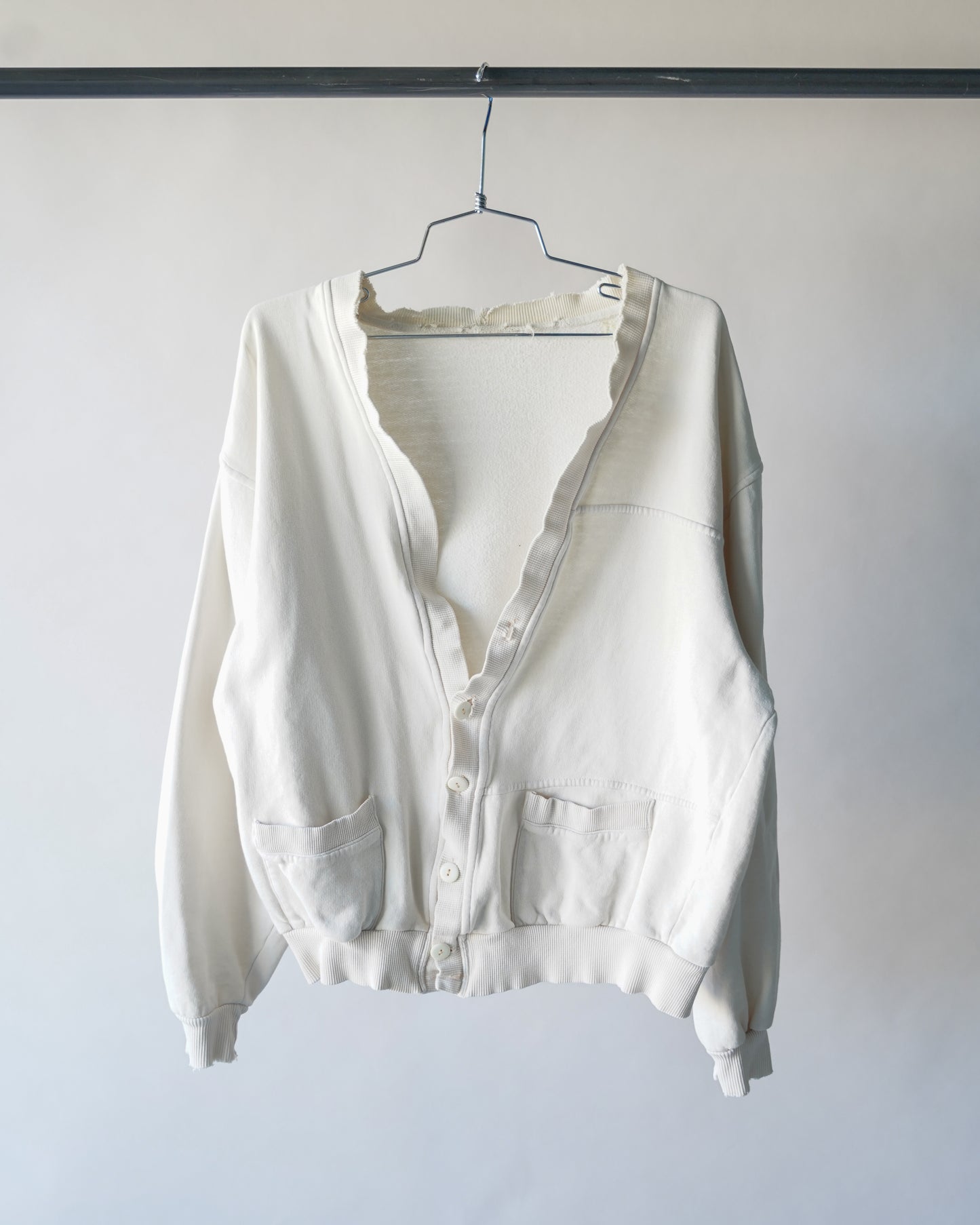 70's Cream Cotton Cardigan - XL