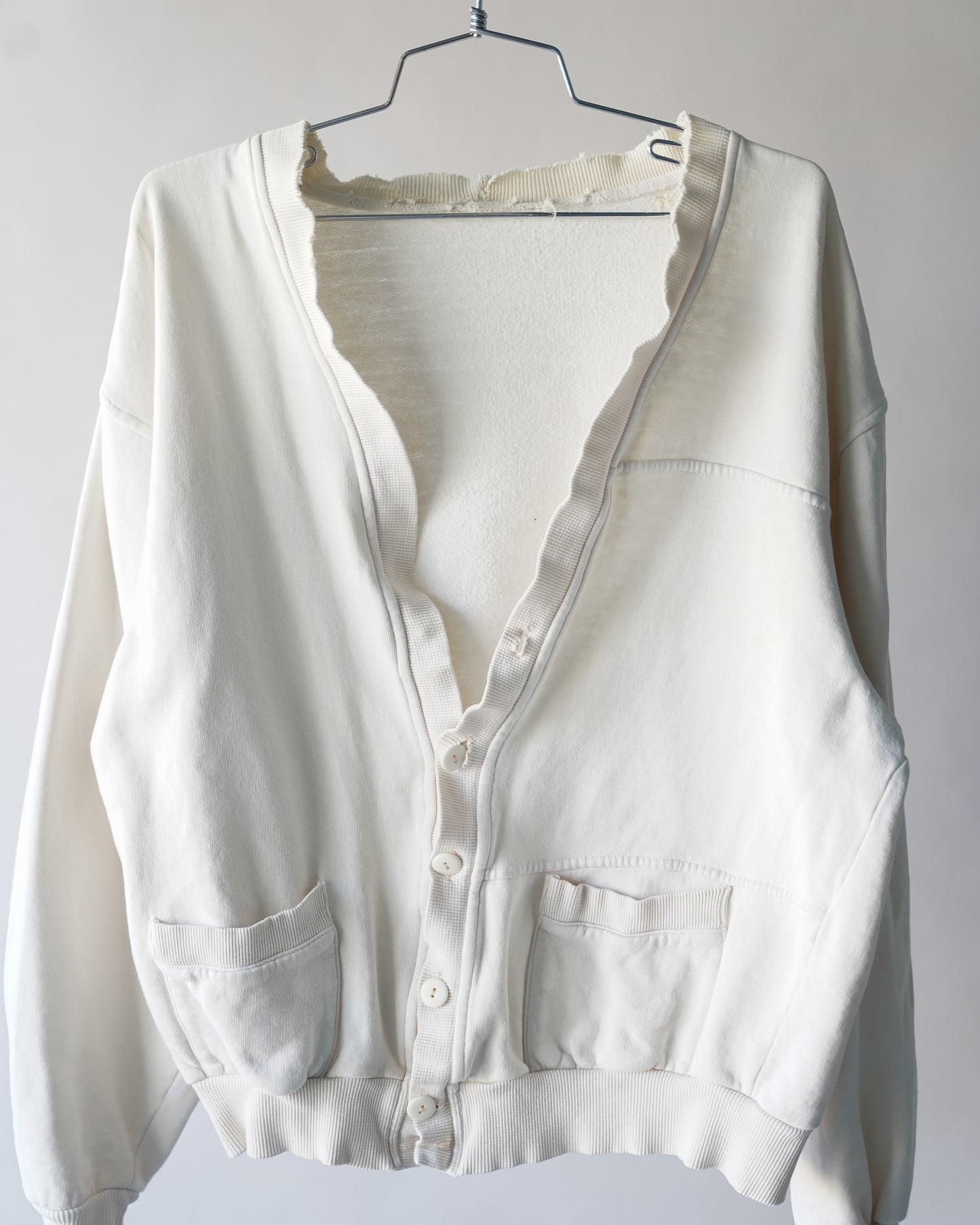 70's Cream Cotton Cardigan - XL