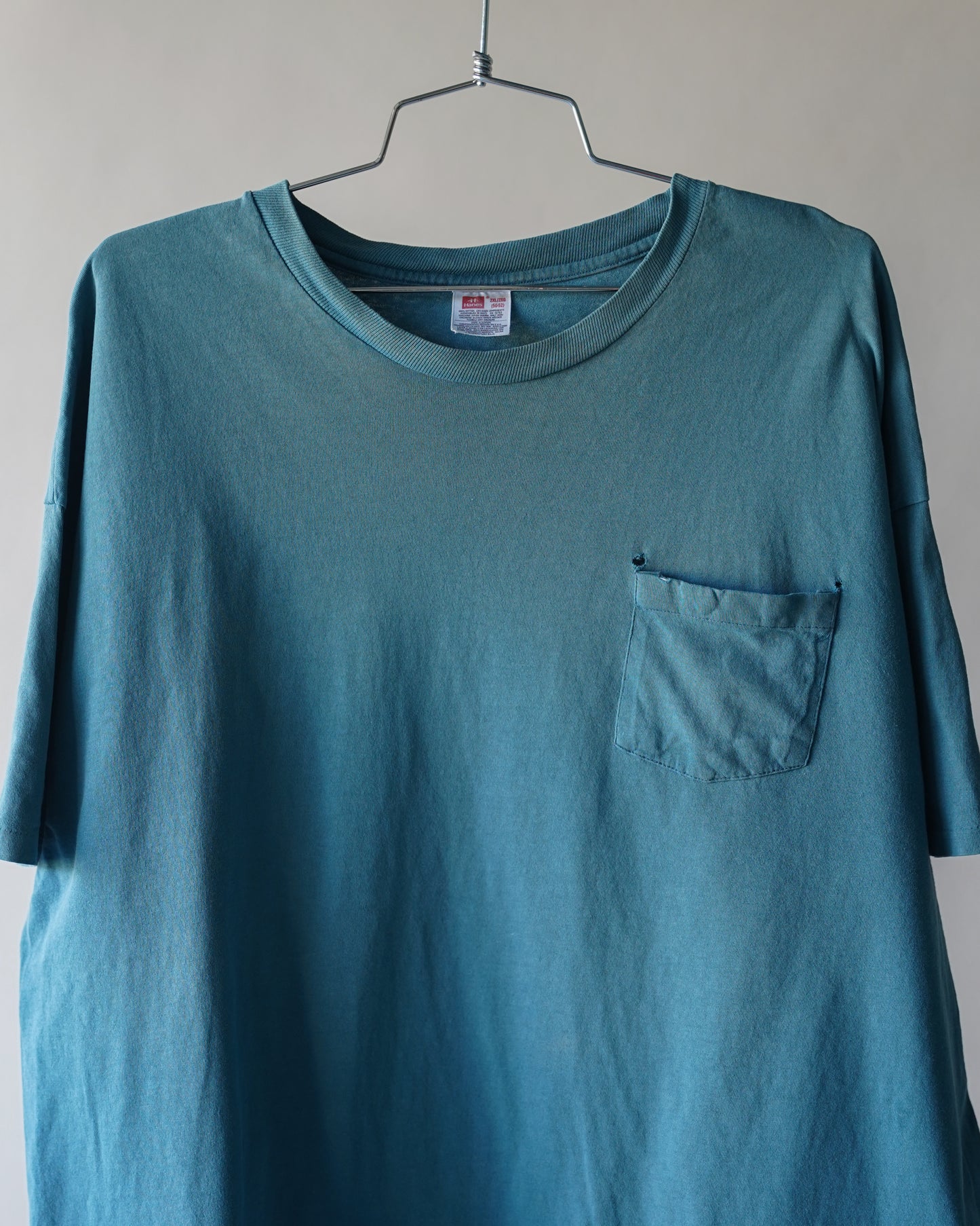 90's Faded Blue Pocket Tee - XL