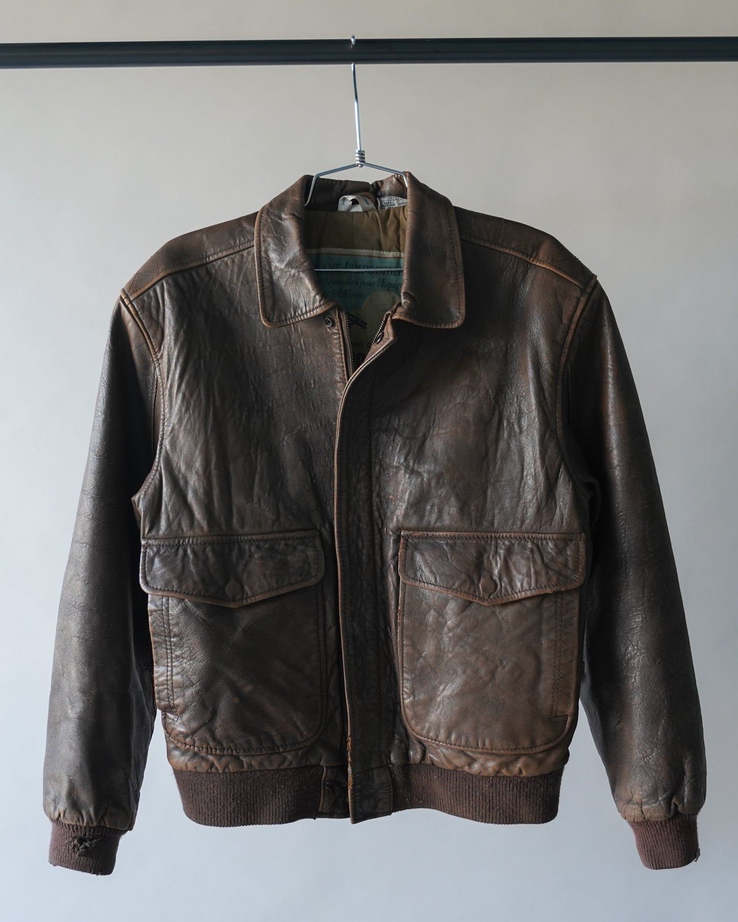 80's Leather Flight Jacket - Small
