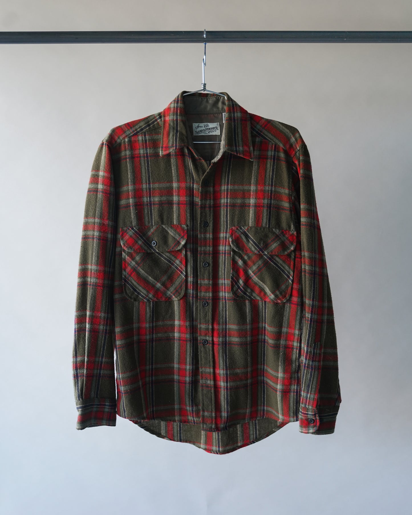 80's Sears Plaid Shirt - Medium