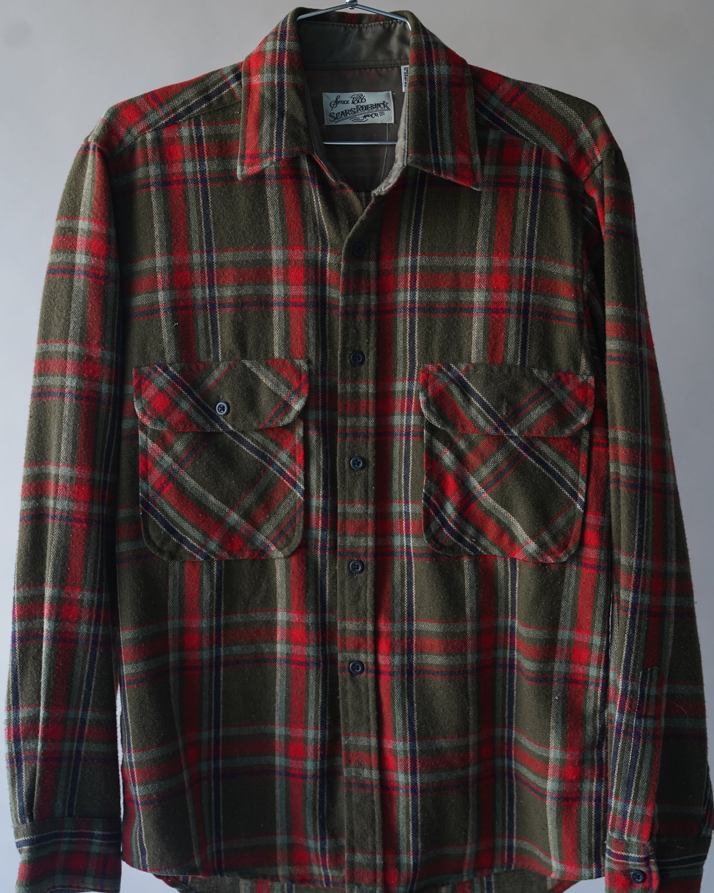 80's Sears Plaid Shirt - Medium