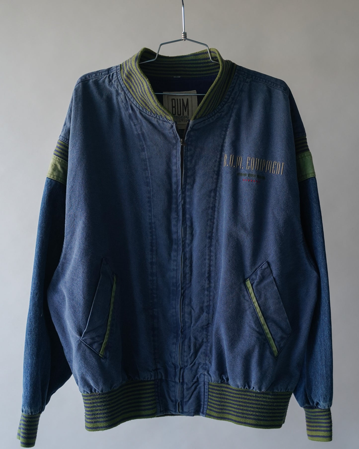 90's BUM Equipment Varsity Denim Jacket - XL