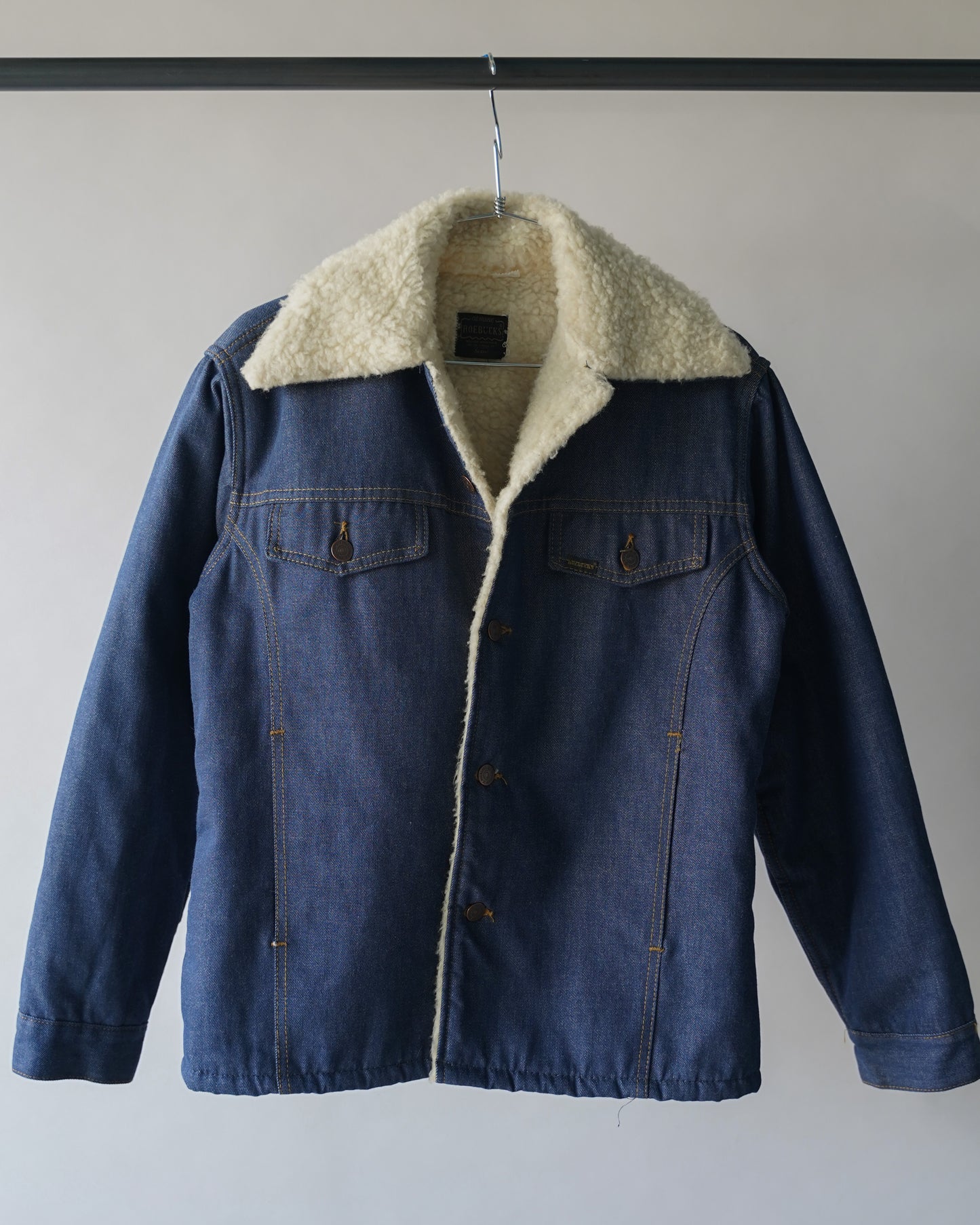 70's Sears Denim Sherpa Jacket - Medium