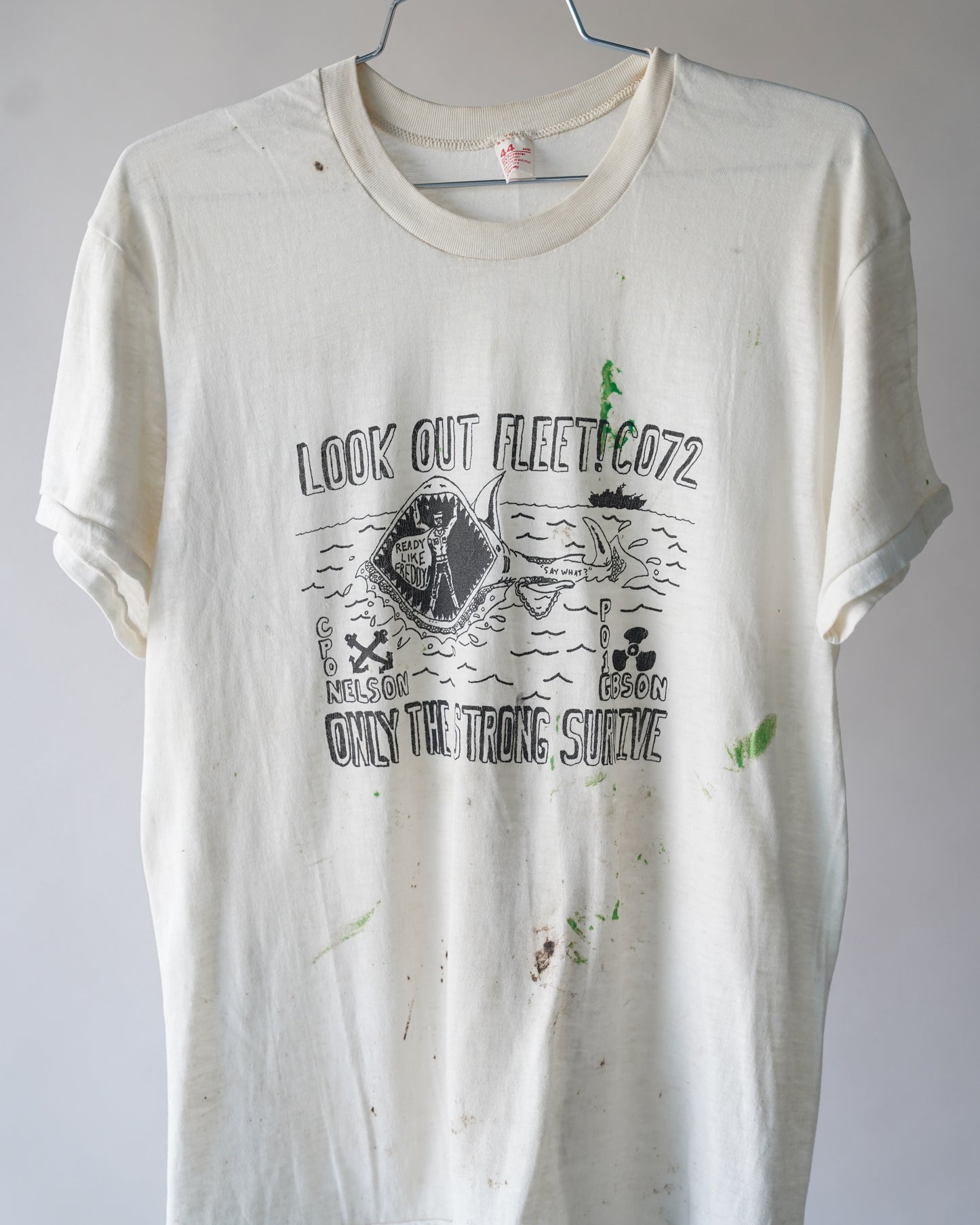 70's Military Paint Splattered Tee - Large