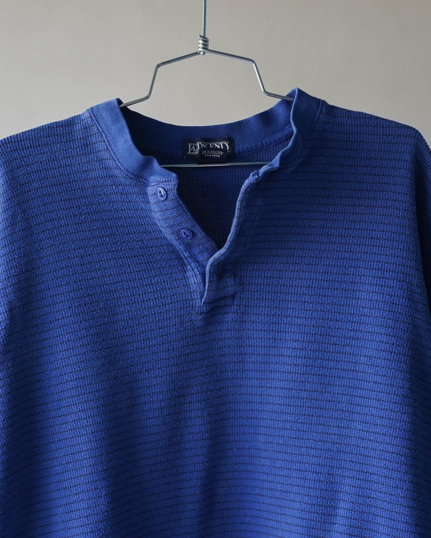 90's Lands End Henley Shirt - XL