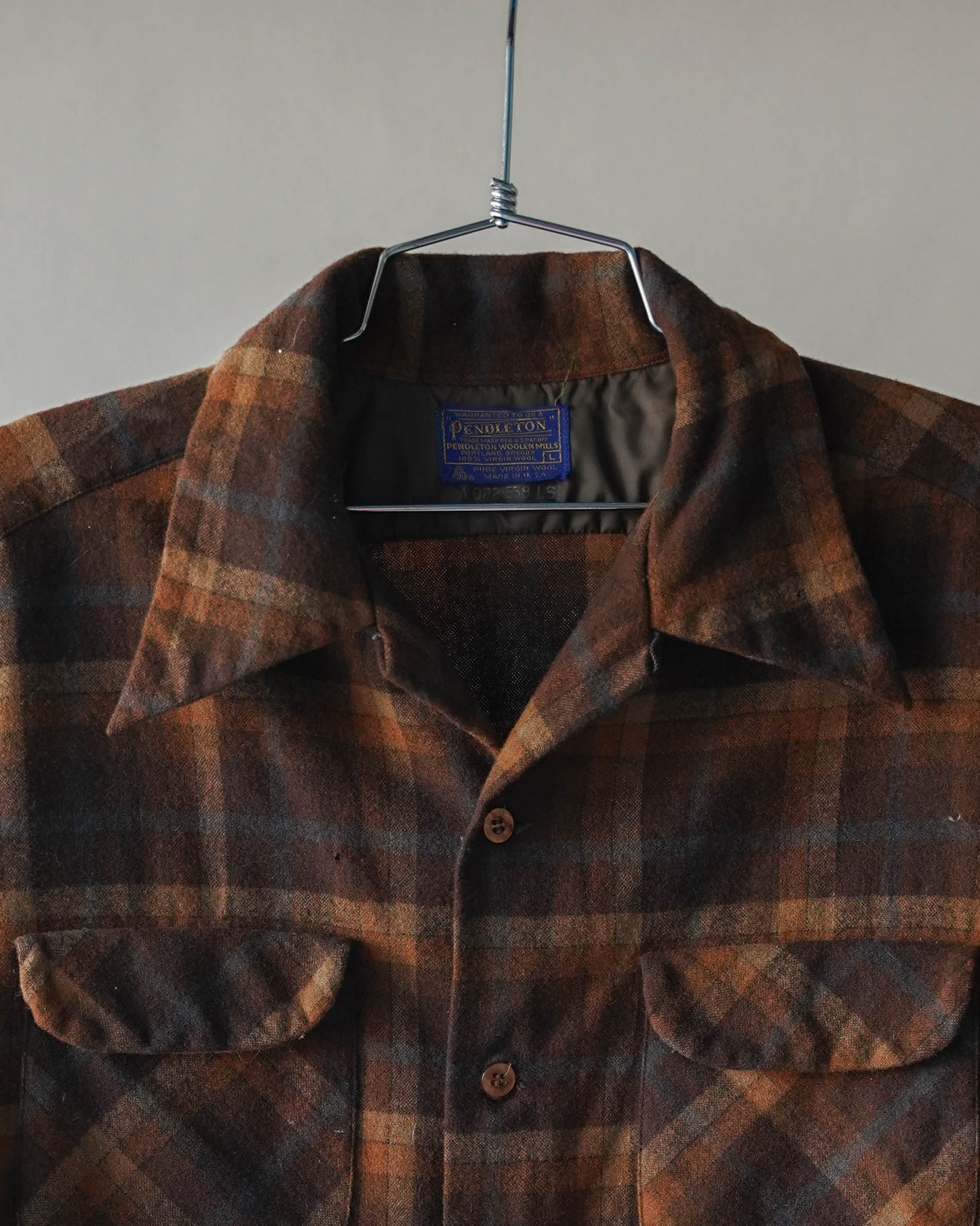60's Pendleton Loop Collar Shirt - Large