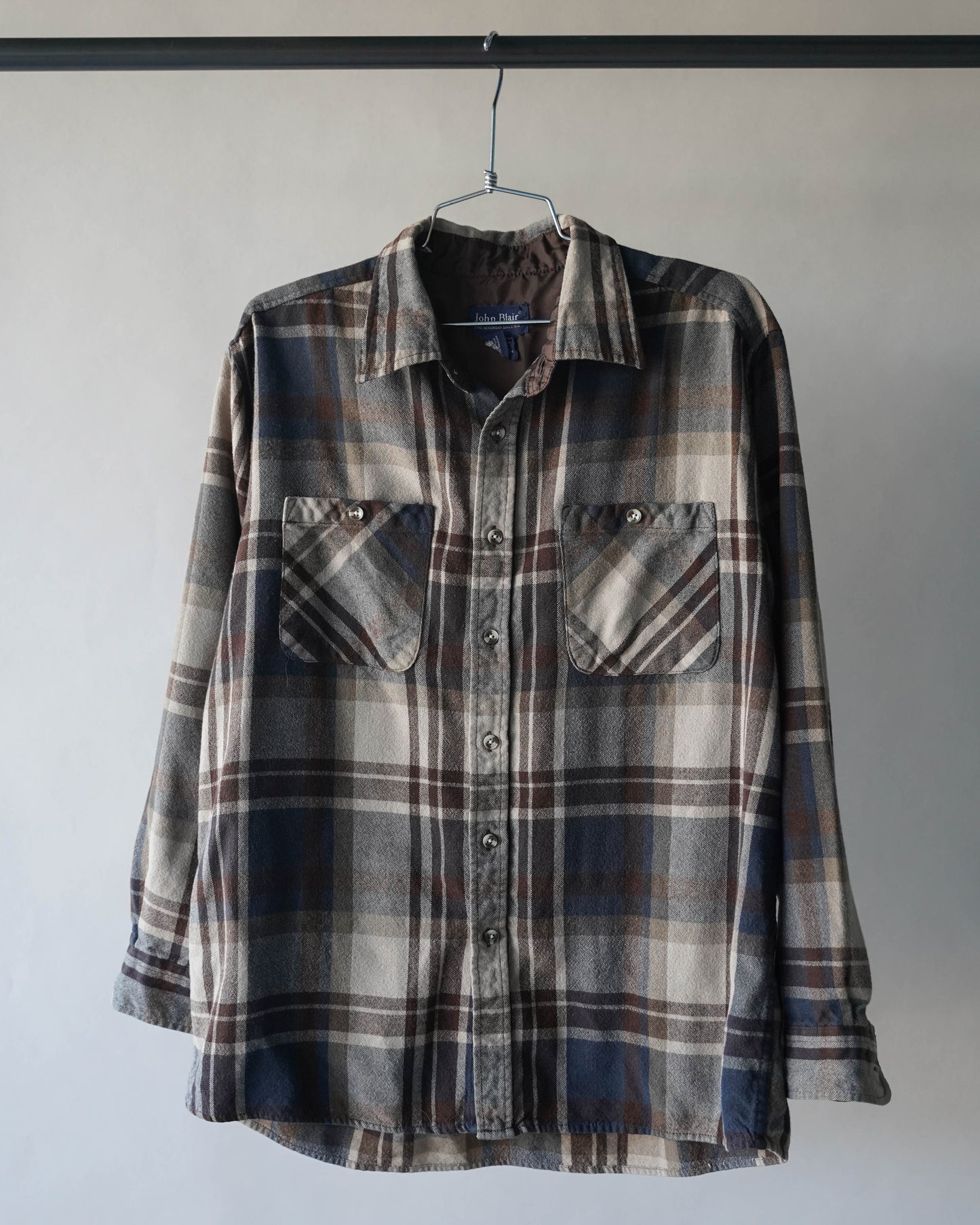80's Wool Plaid Shirt - Large