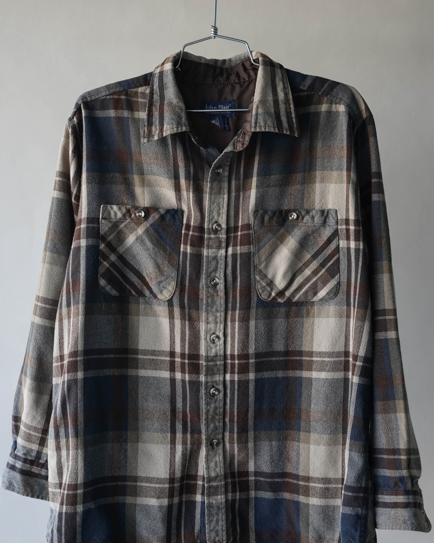 80's Wool Plaid Shirt - Large