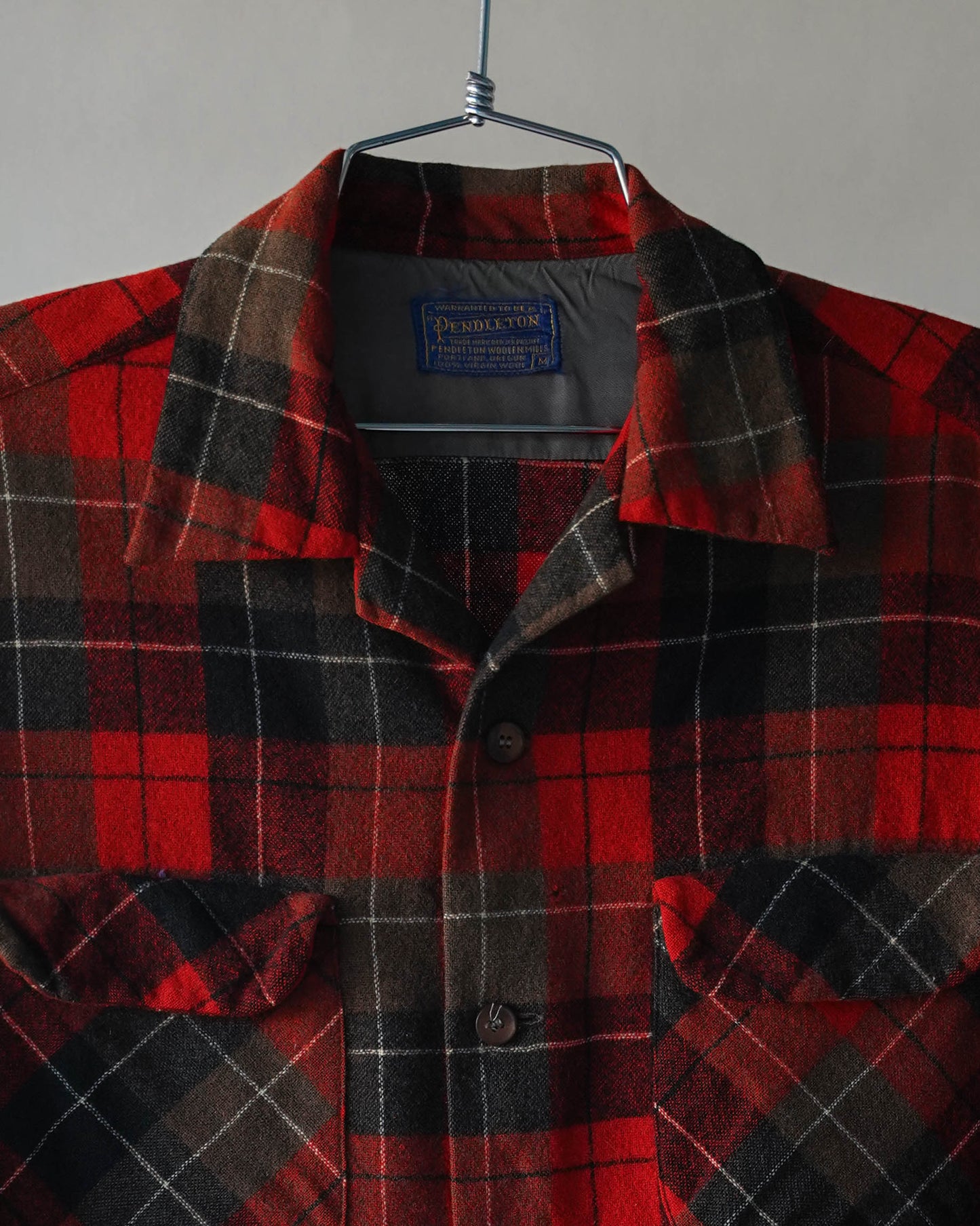 60's Pendleton Wool Loop Collar Shirt - Medium (as is)