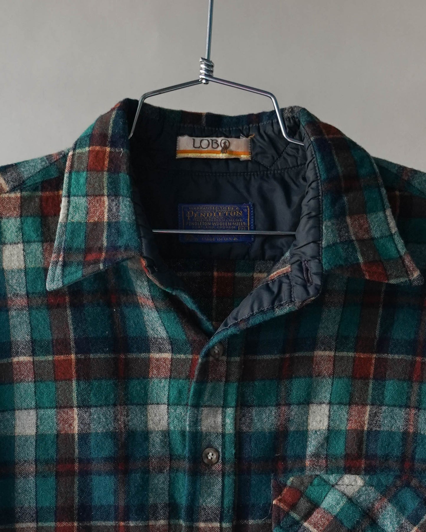 80's Pendleton Wool Plaid Shirt - Large
