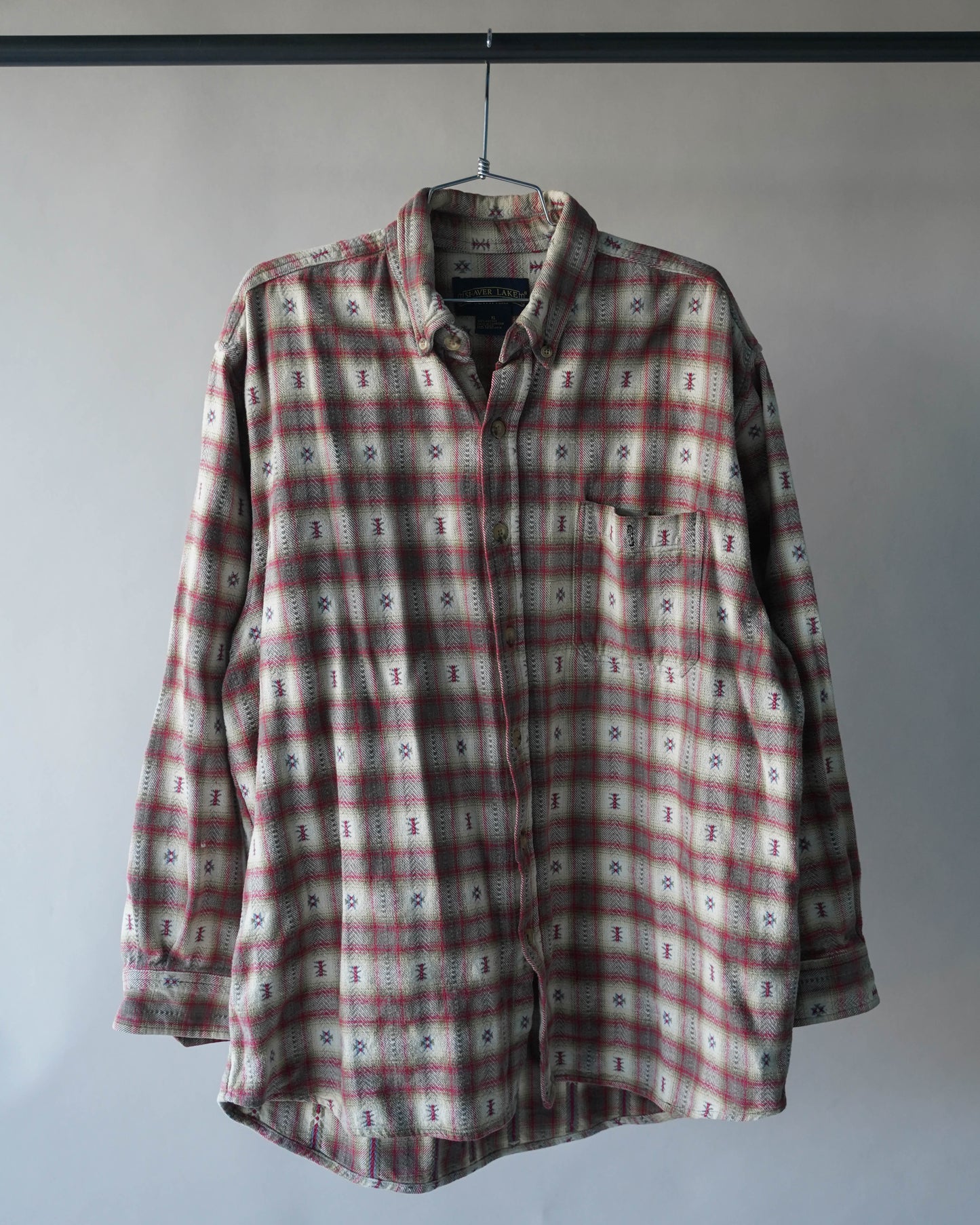 90's Plaid Cotton Shirt - XL