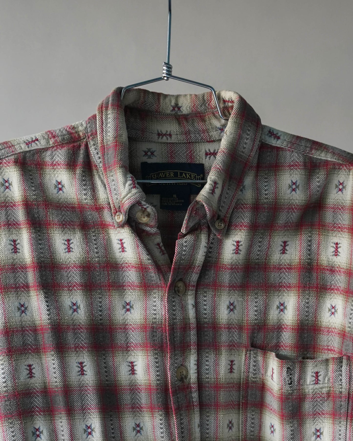 90's Plaid Cotton Shirt - XL