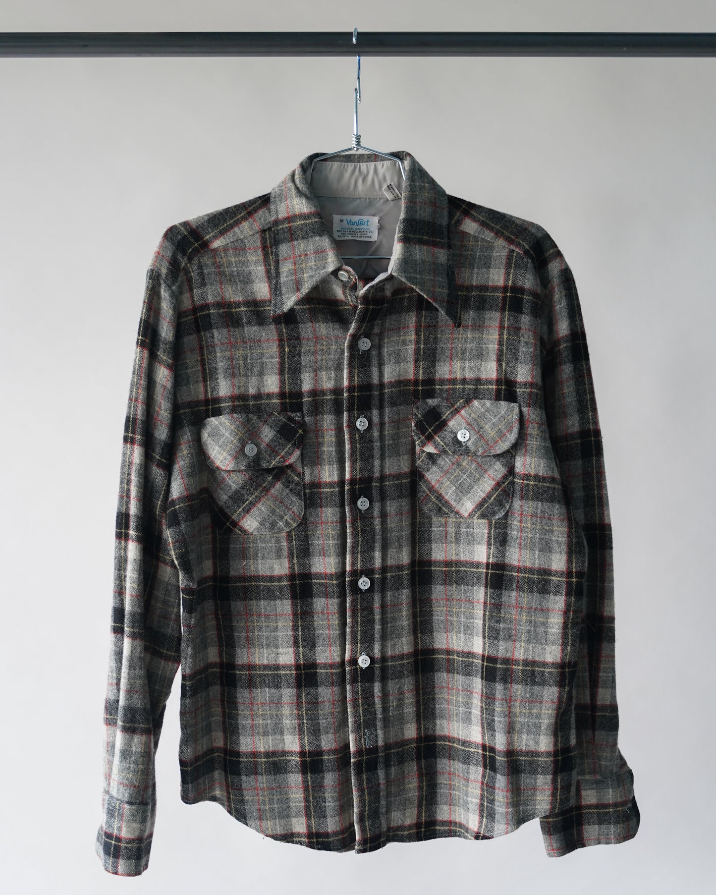 80's Wool Plaid Shirt - Medium