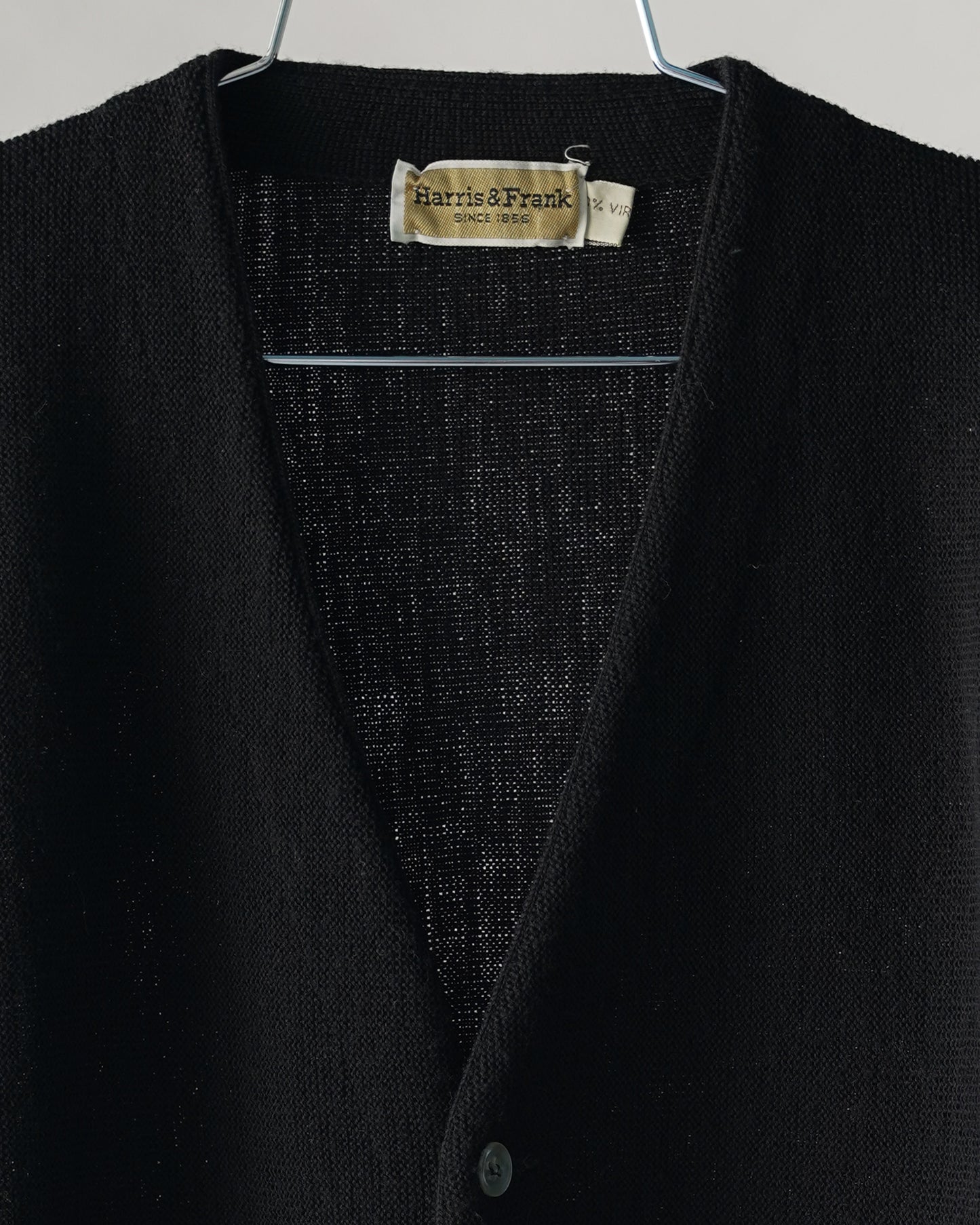70's Harris & Frank Black Wool Cardigan - XL