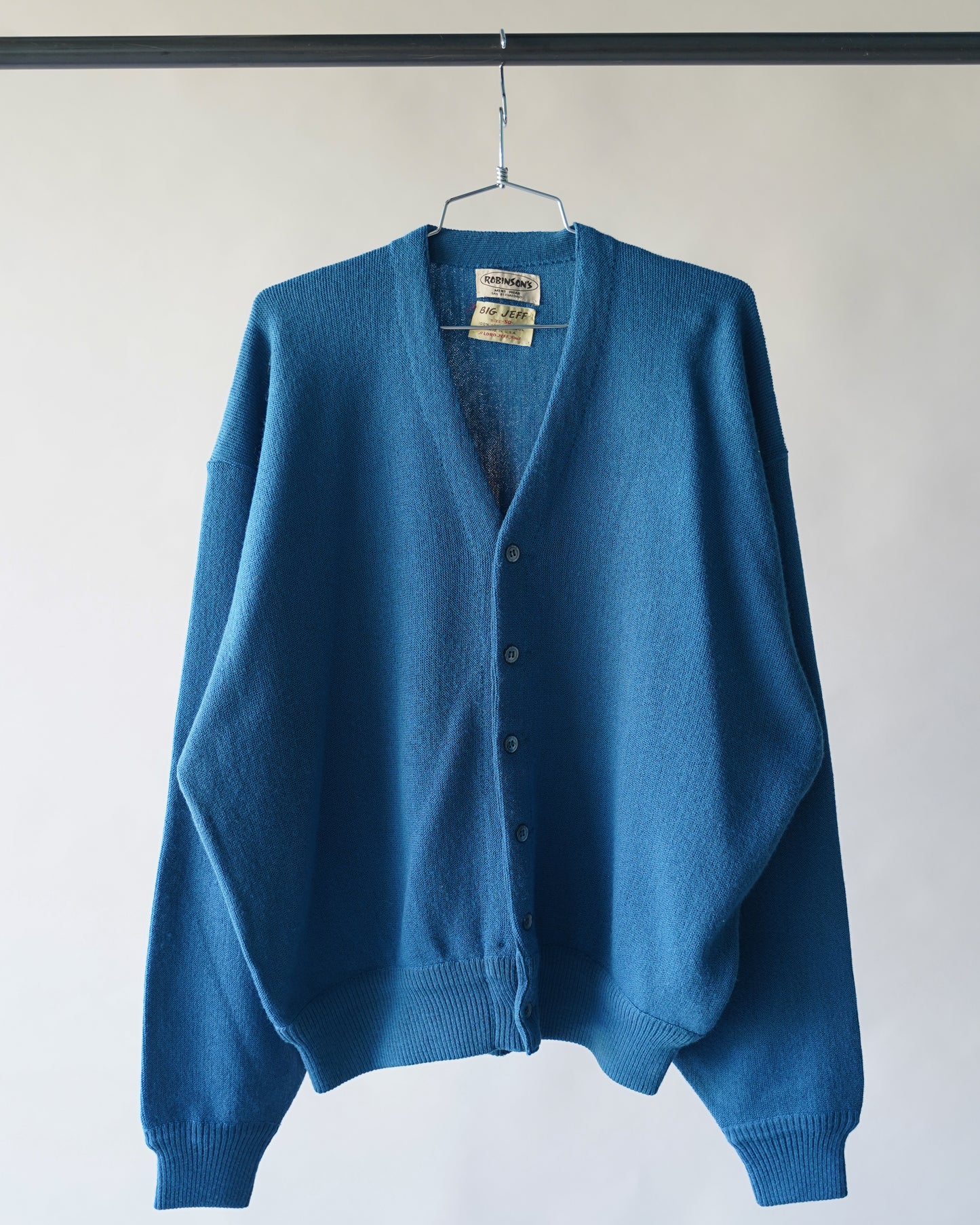 70's Robinsons Blue Wool Cardigan - XL