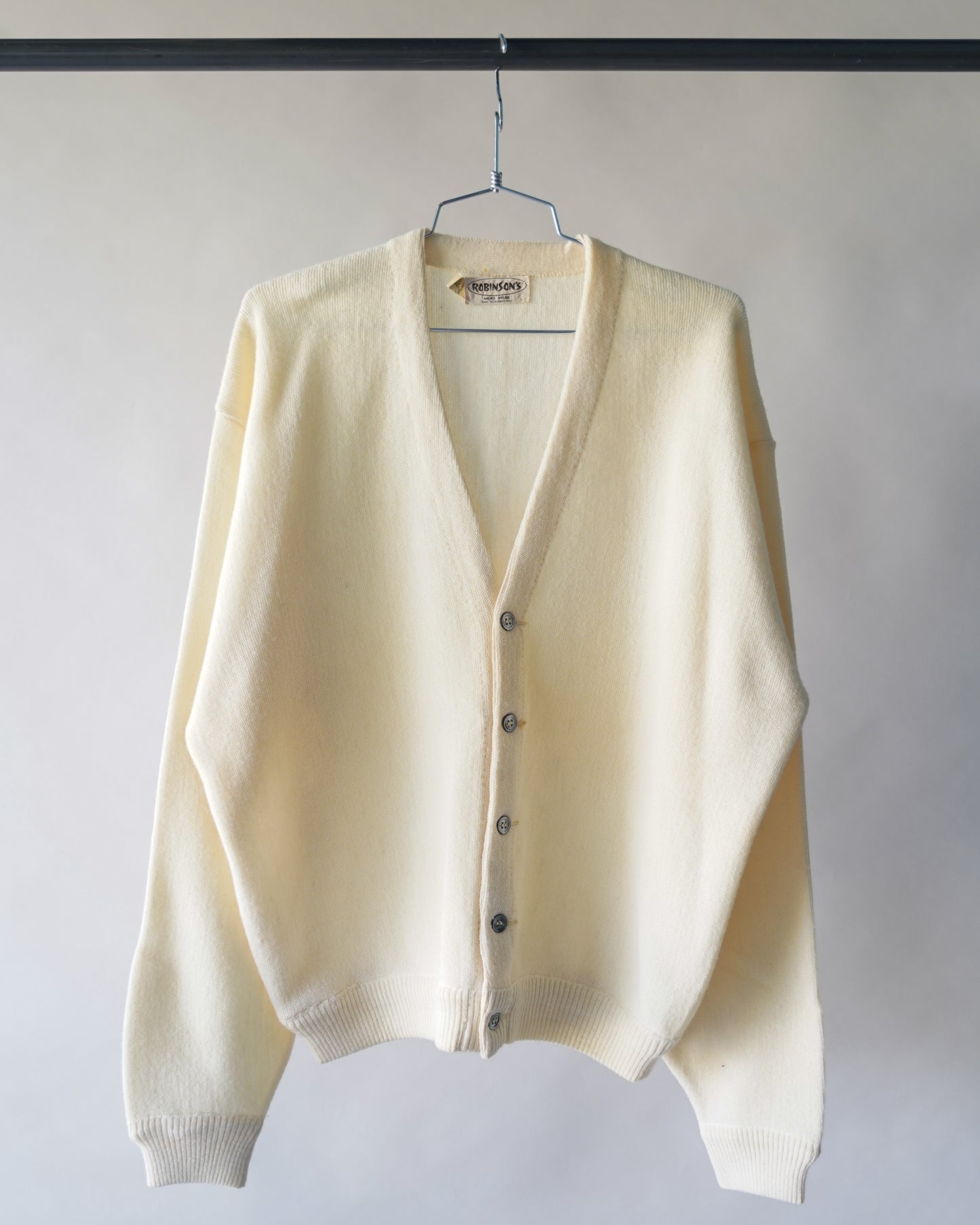 70's White Wool Cardigan - XL