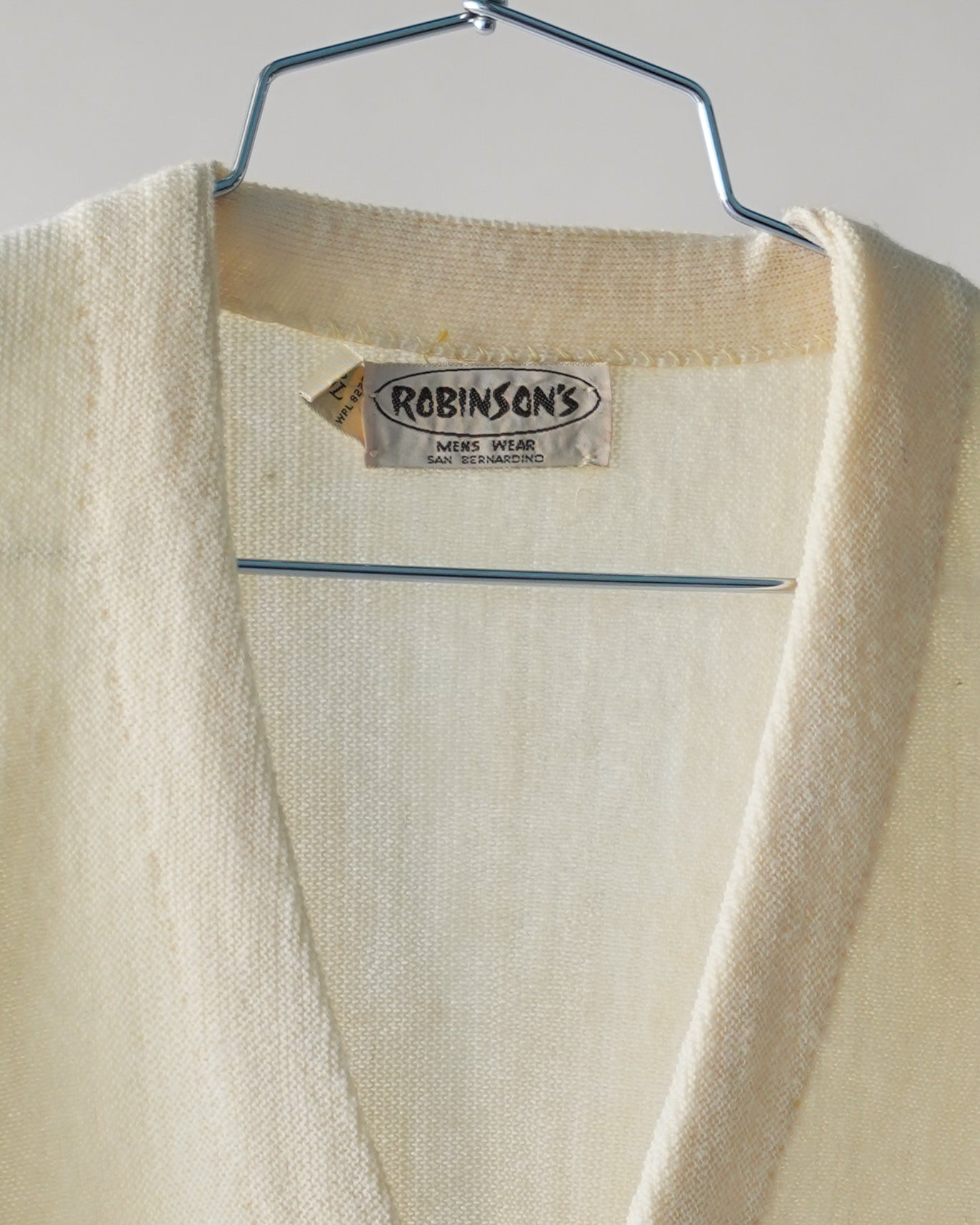70's White Wool Cardigan - XL