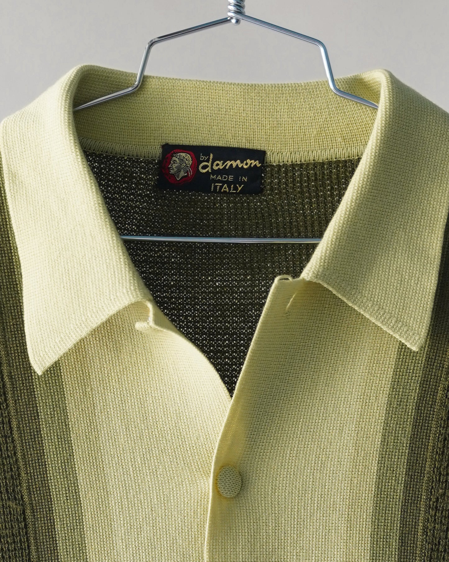 70's Green Longsleeve Polo Shirt - XL