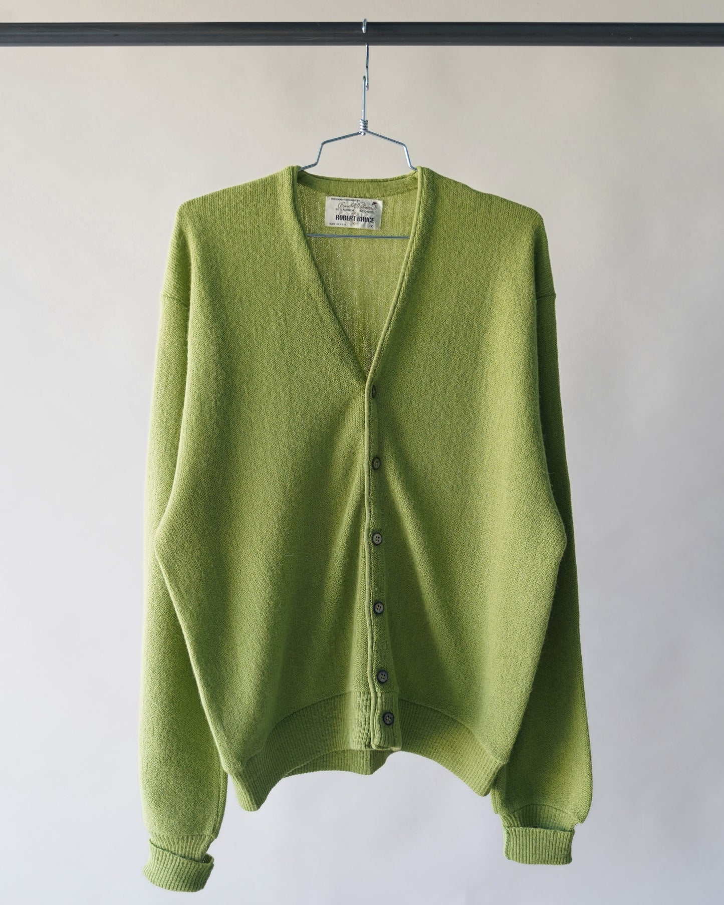 70's Mossy Green Cardigan - Large